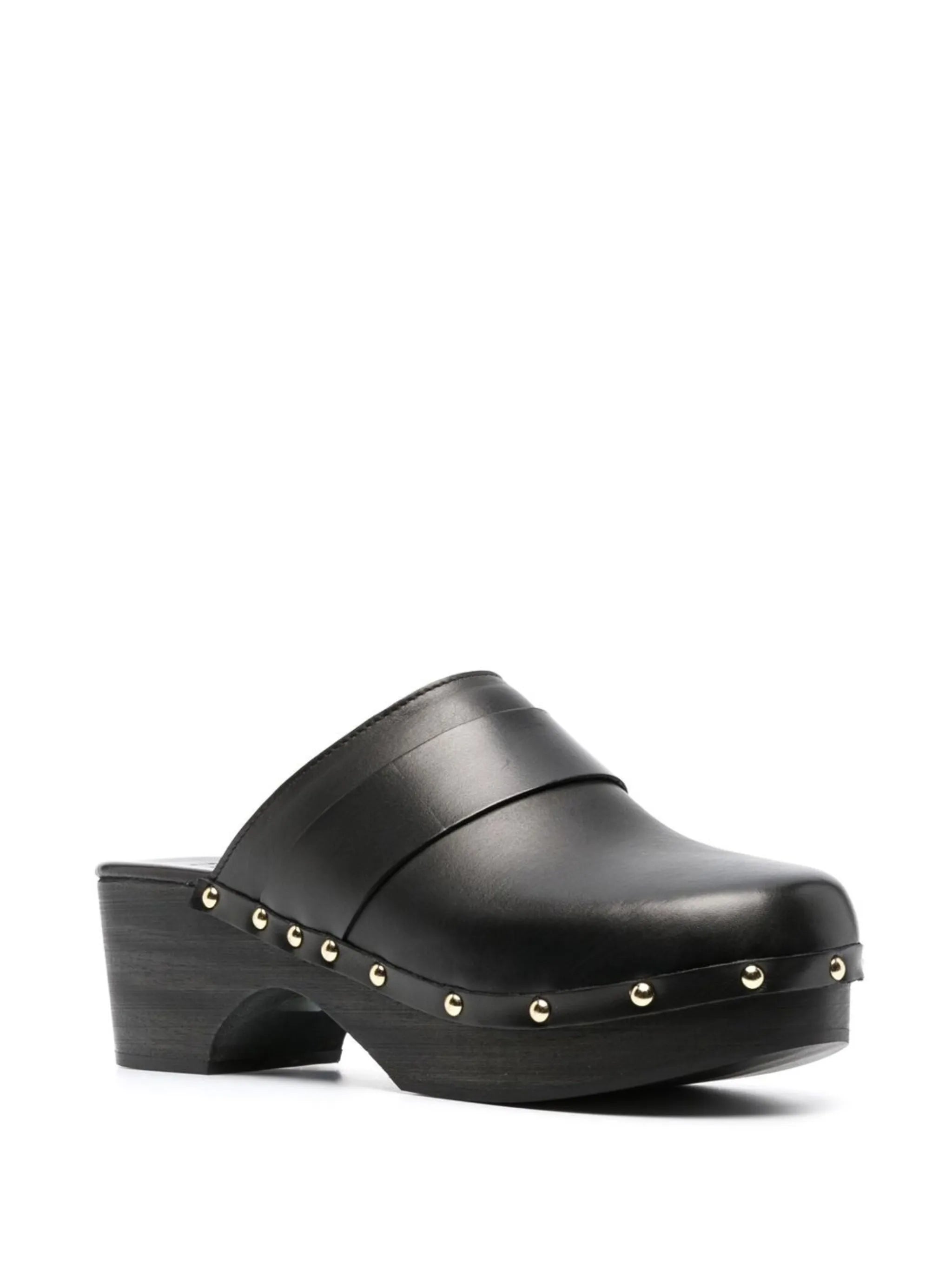 Bibi 60mm leather wooden clog