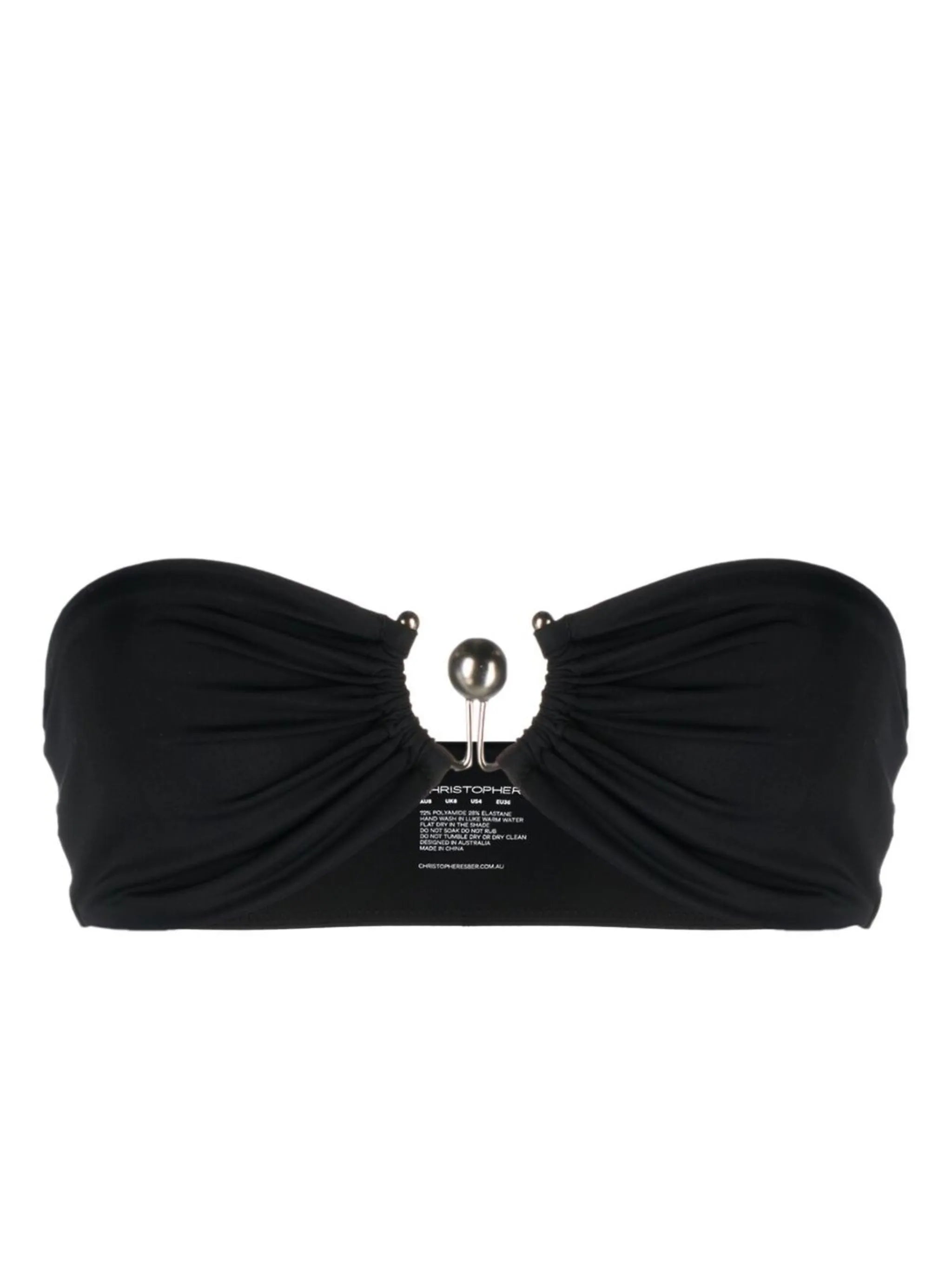 ring-detail bandeau bikini top