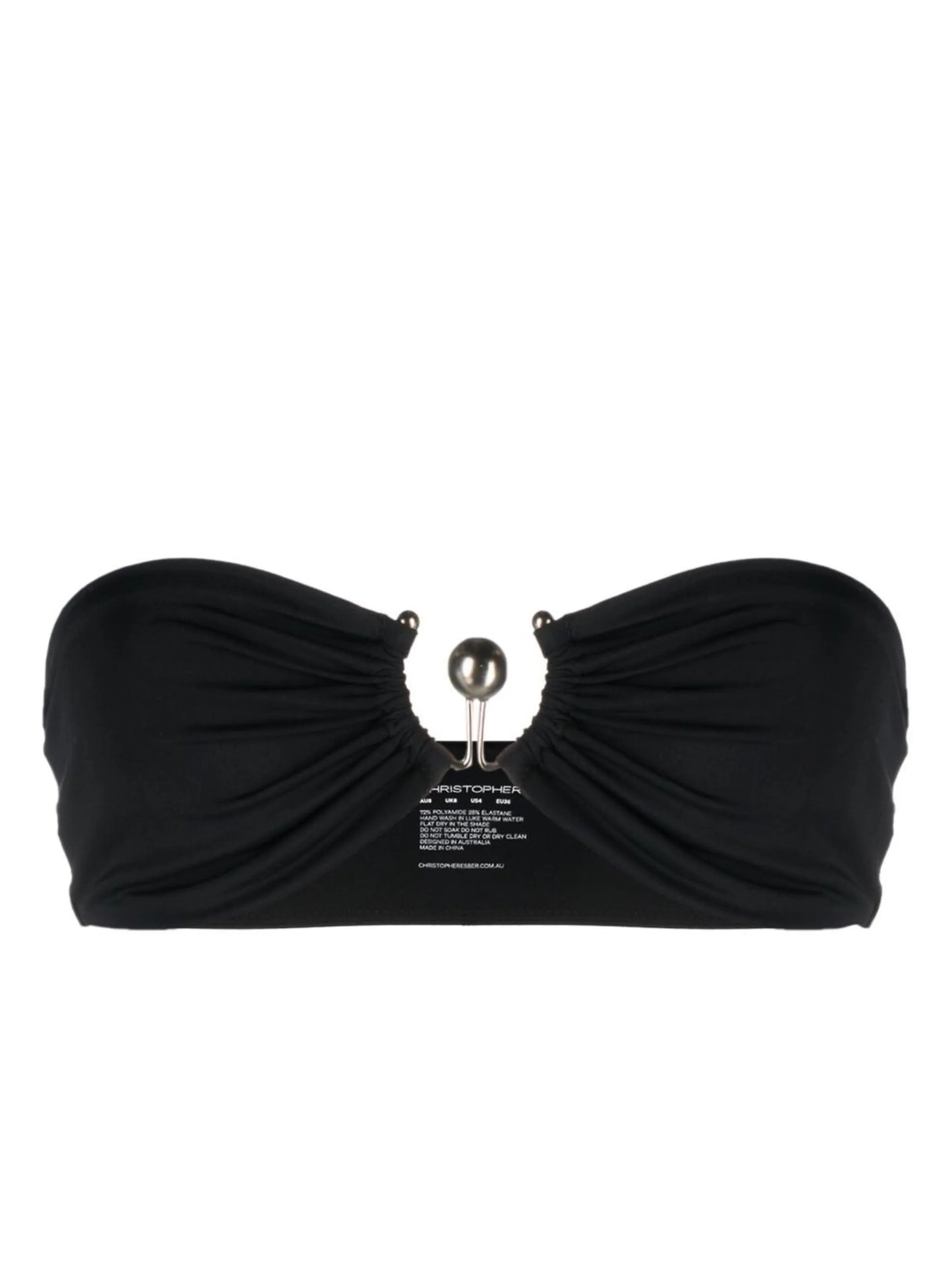 ring-detail bandeau bikini top