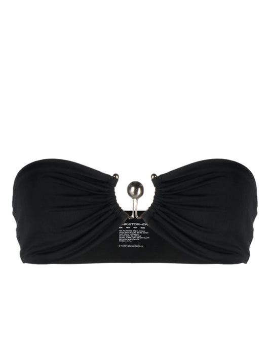ring-detail bandeau bikini top