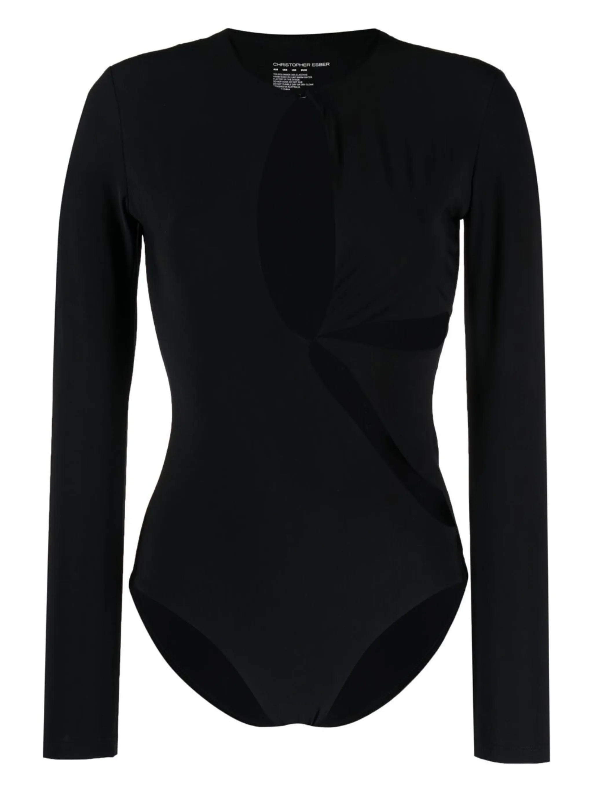 long-sleeve cut-out swimsuit