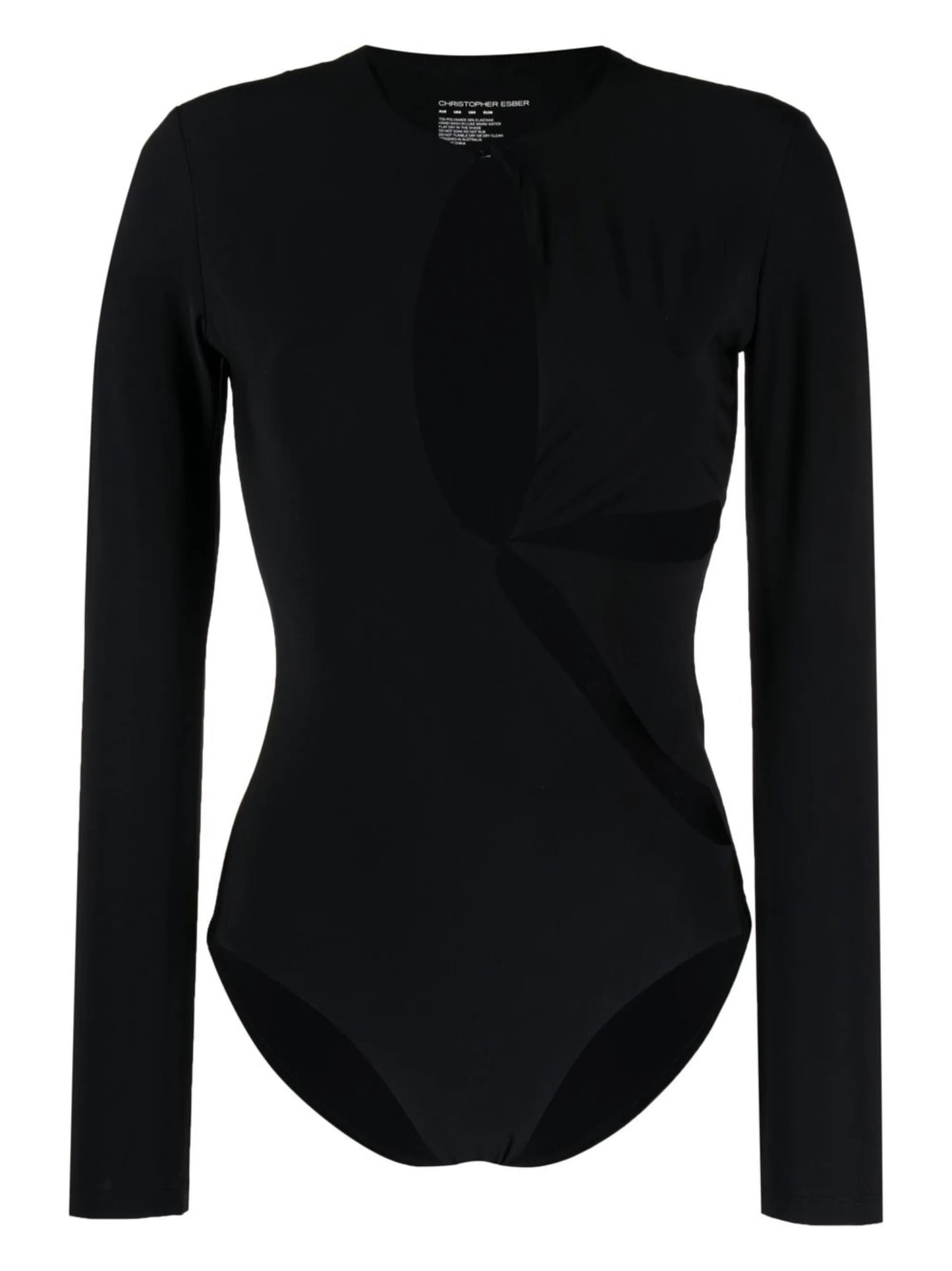 long-sleeve cut-out swimsuit