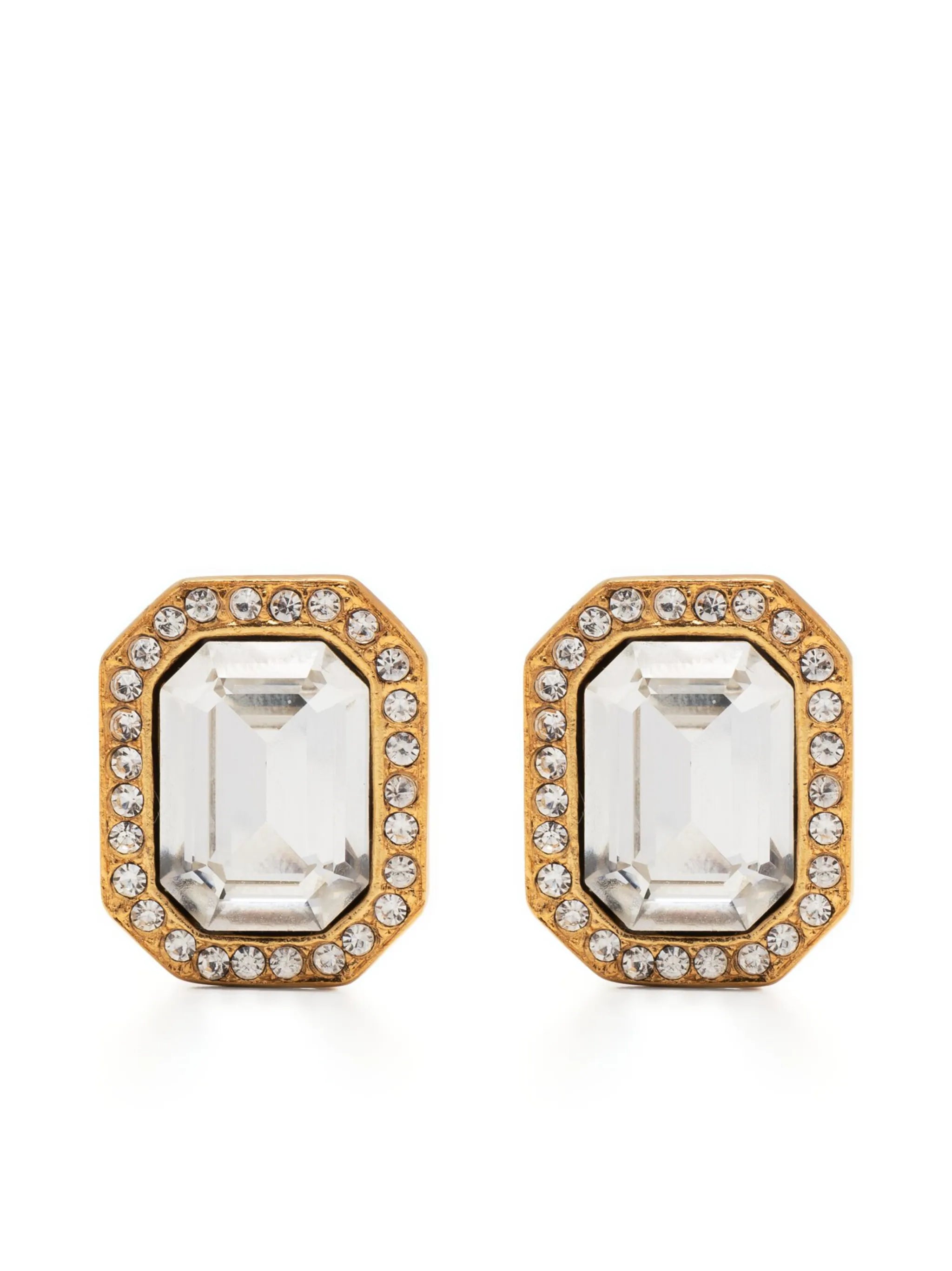 crystal-embellished clip-on earrings