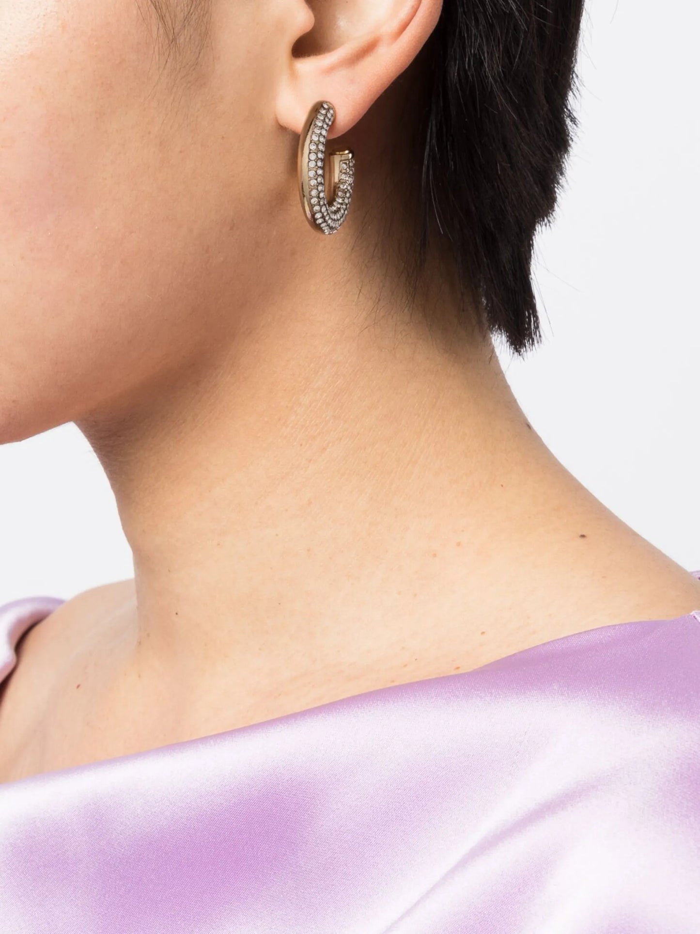 crystal-embellished hoop earrings