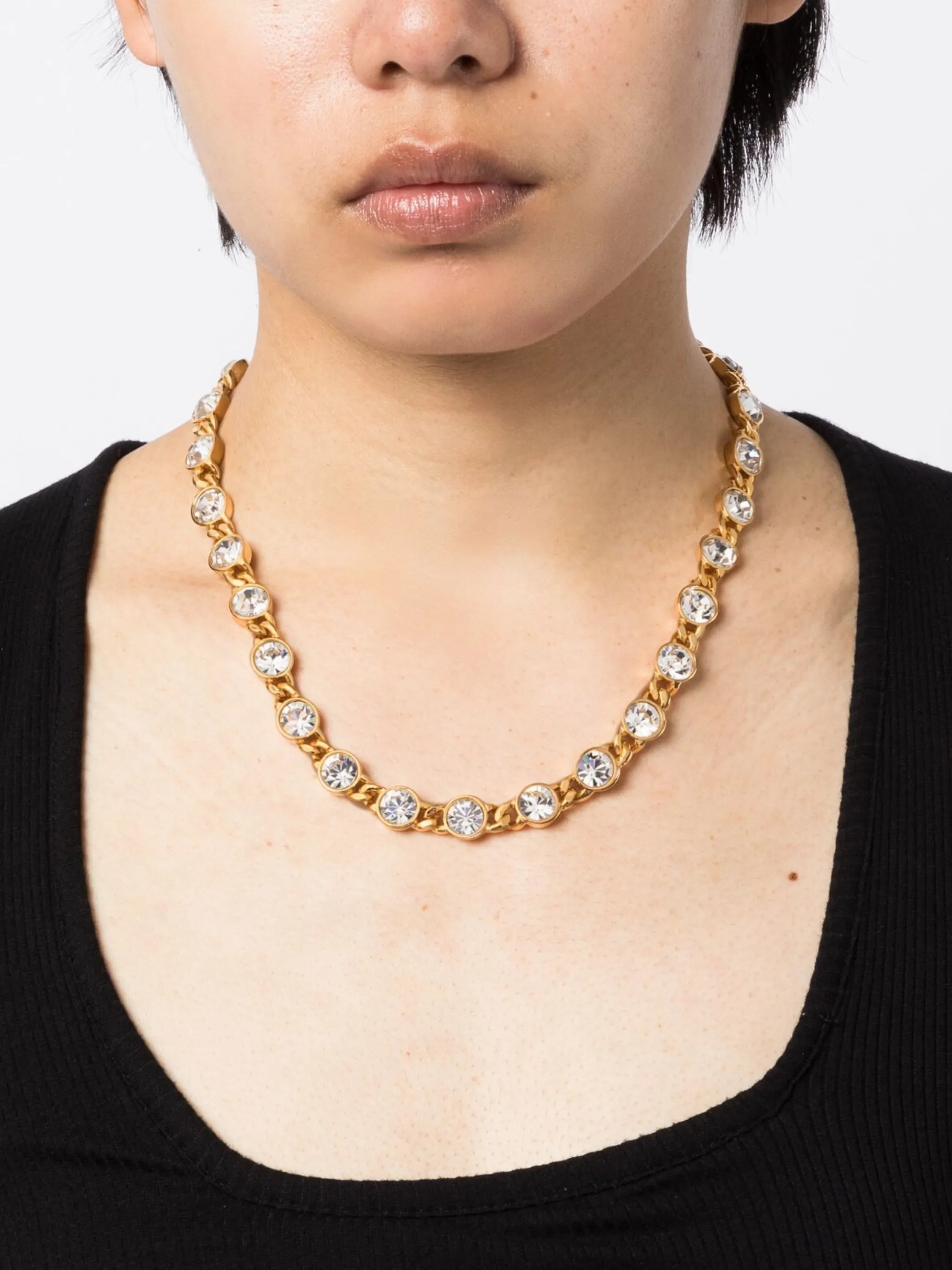 crystal-embellished chain necklace