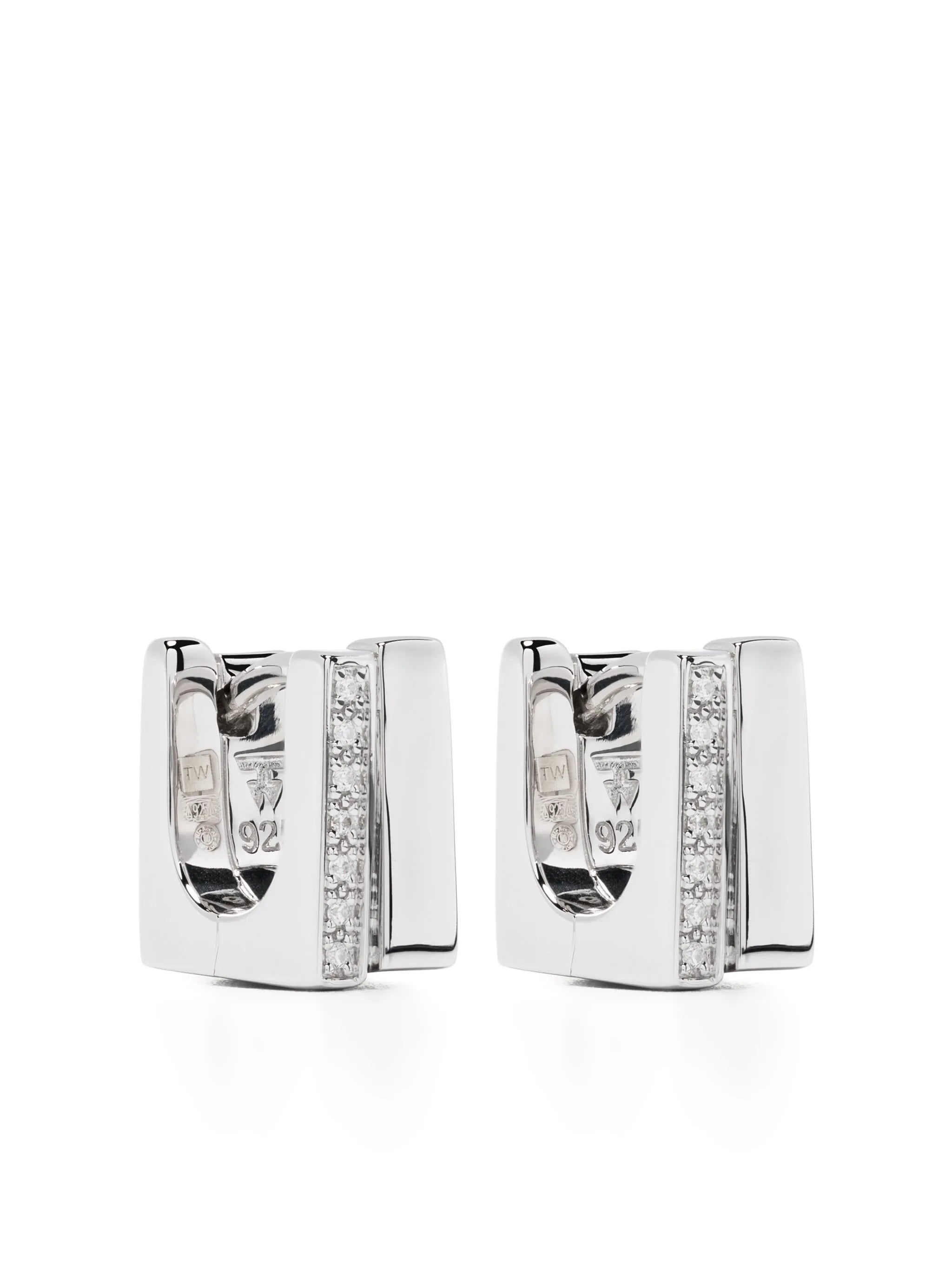 geometric sterling silver hoop earrings