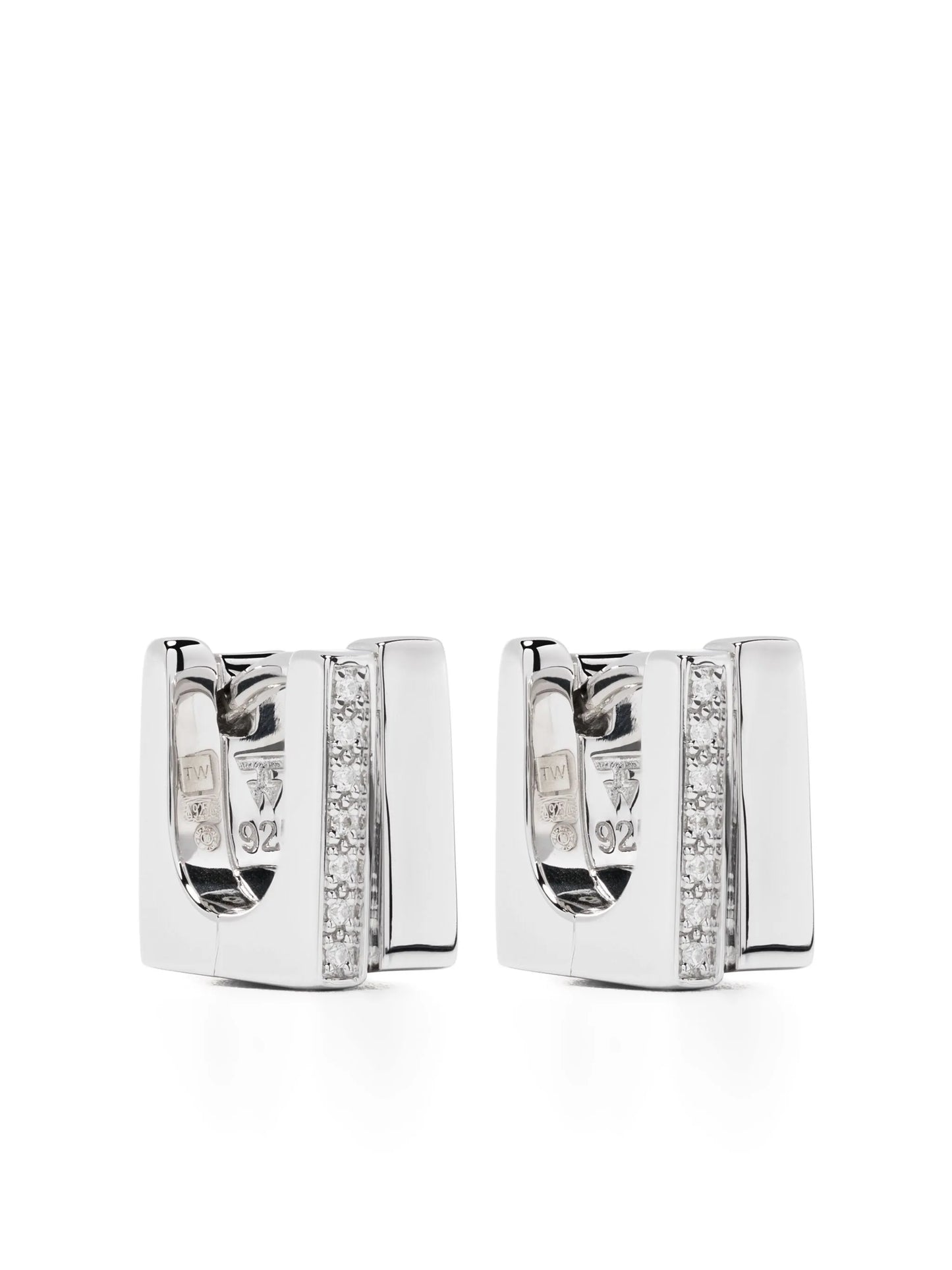 geometric sterling silver hoop earrings