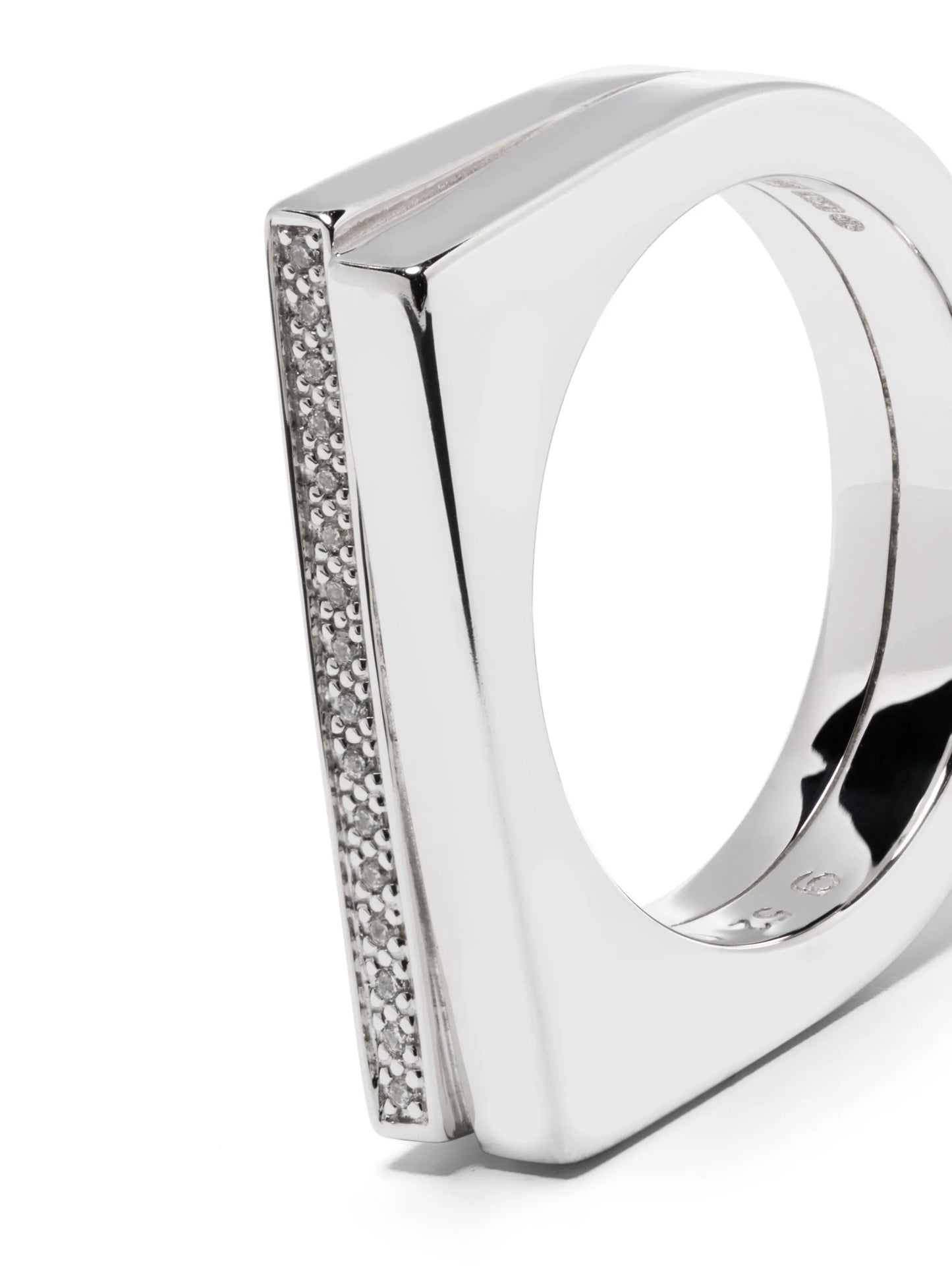 crystal-embellished sterling-silver ring