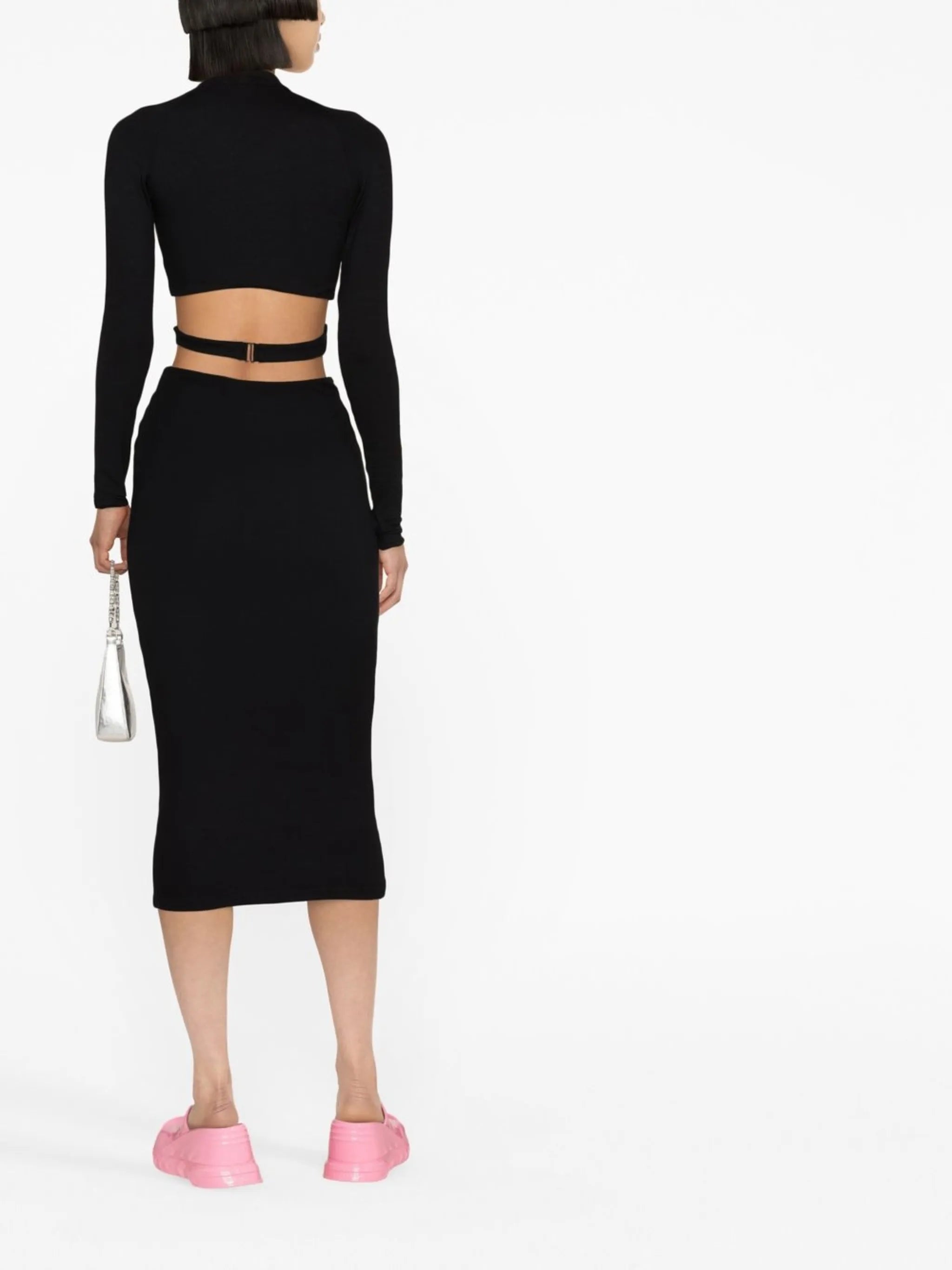Bowie crossover midi knitted skirt