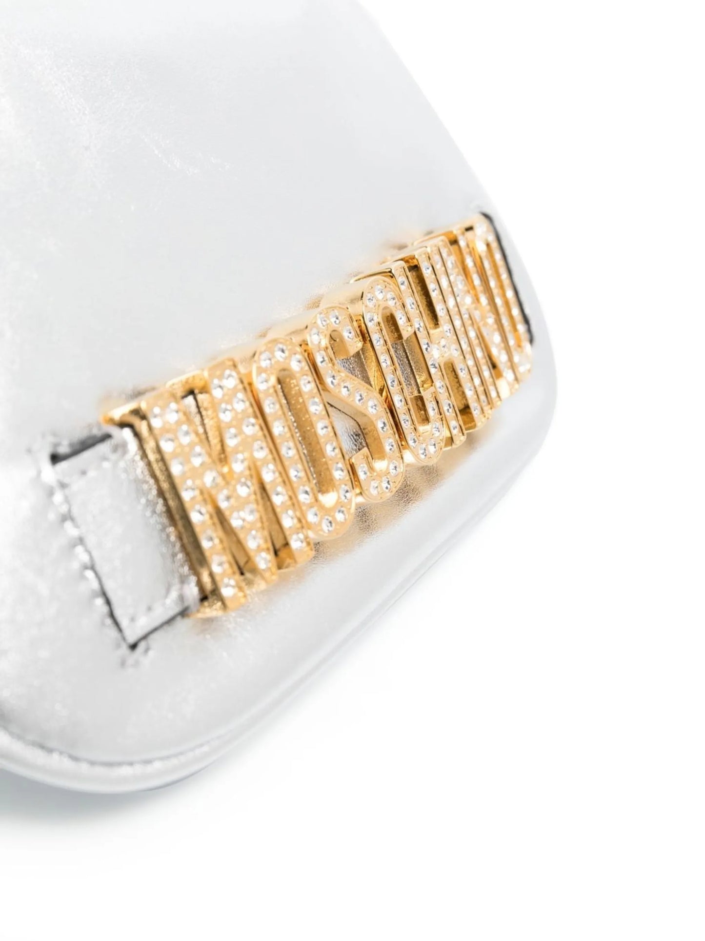 metallic logo-lettering shoulder bag