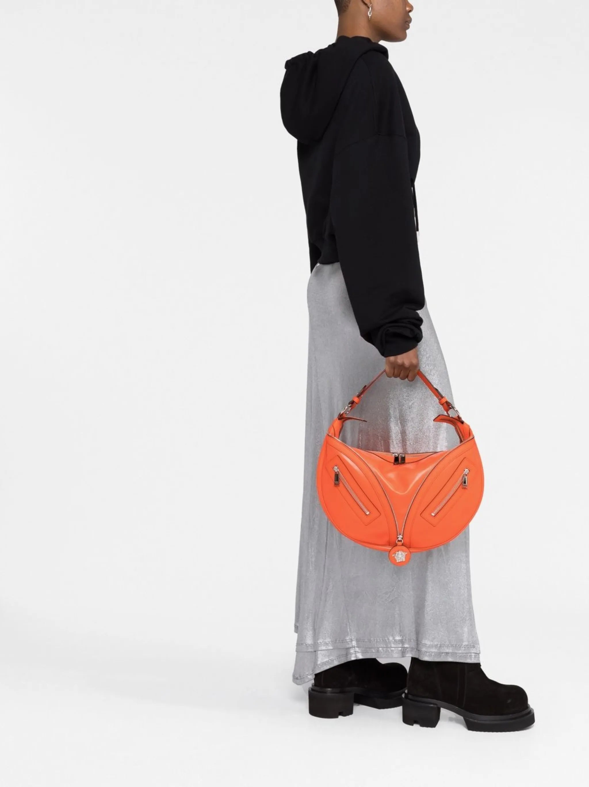 Medusa logo zip shoulder bag