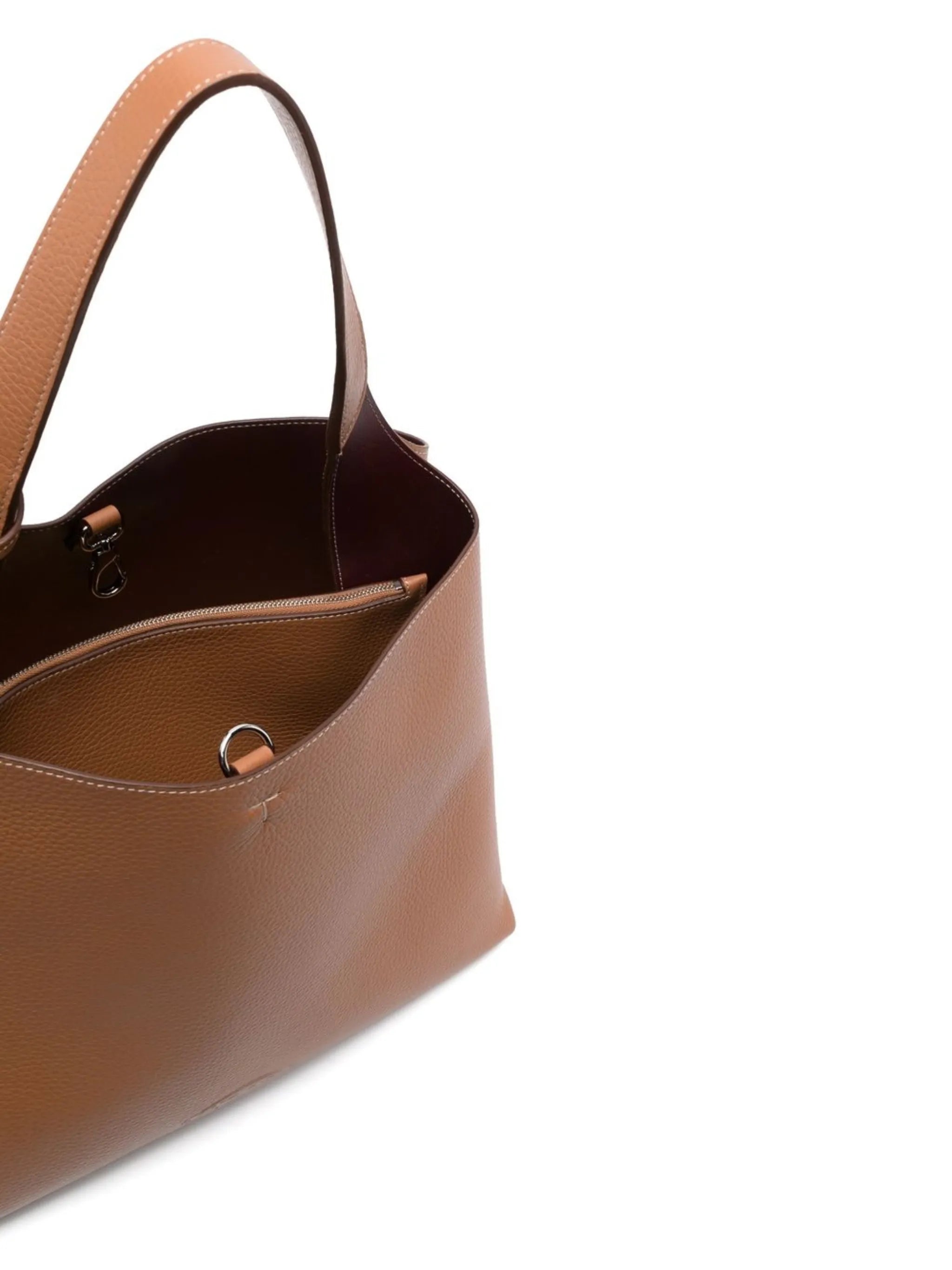 T leather shopping tote
