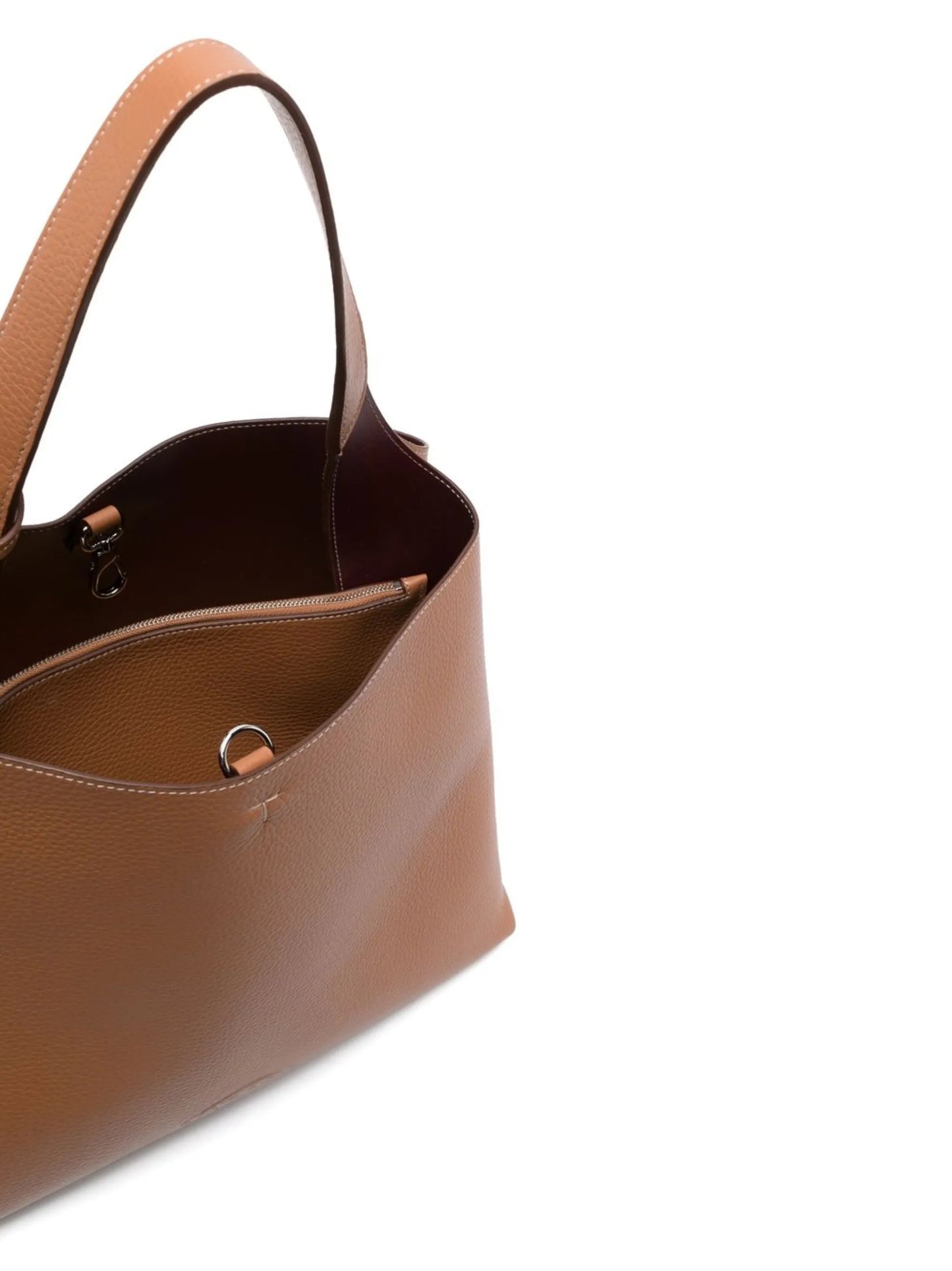 T leather shopping tote
