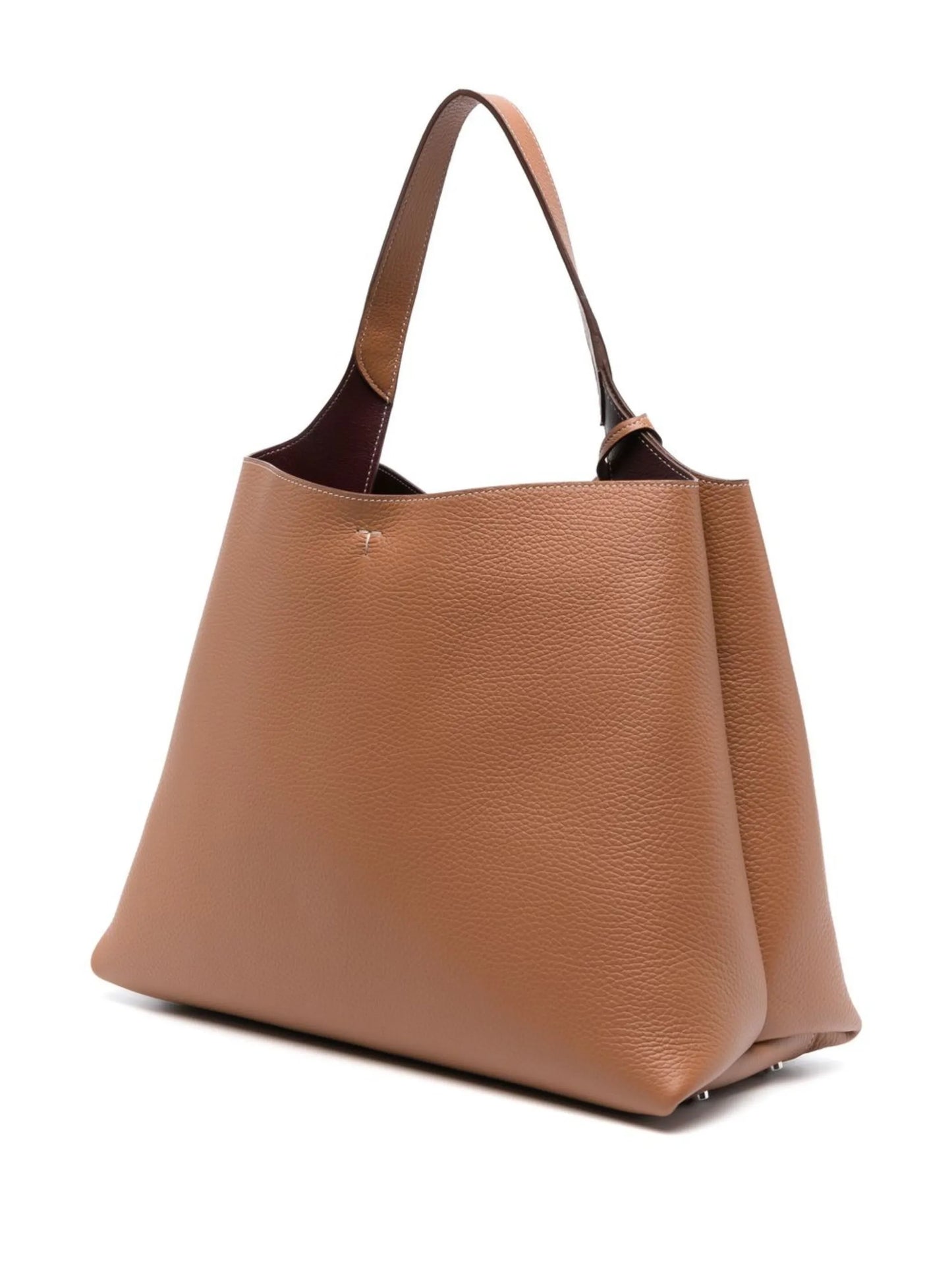 T leather shopping tote