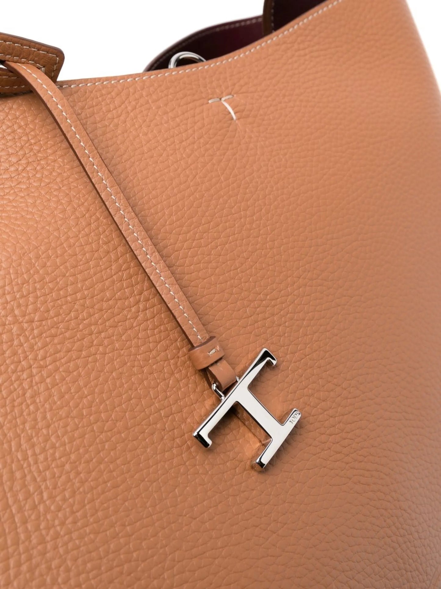 T leather shopping tote