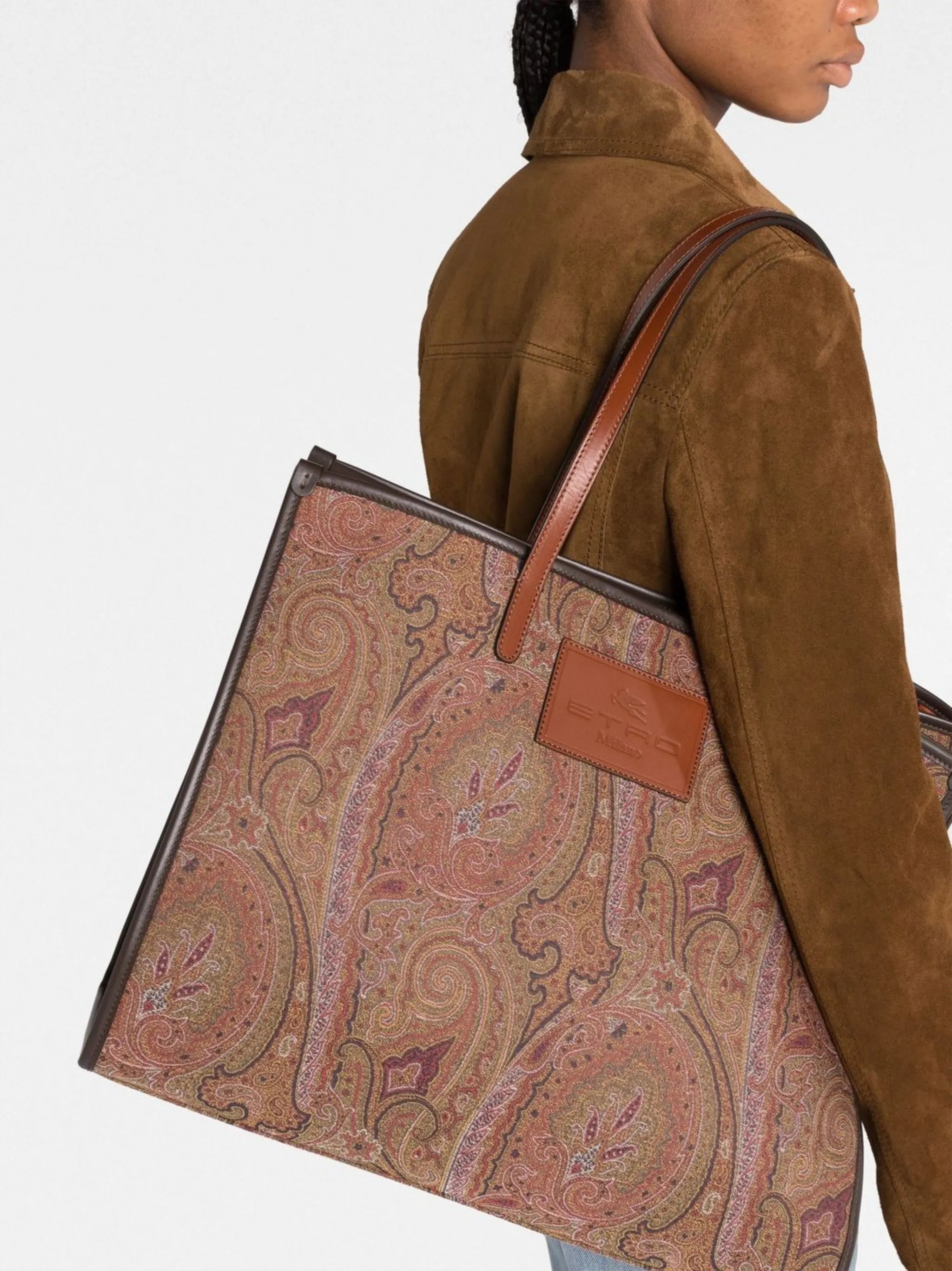 paisley-print tote bag