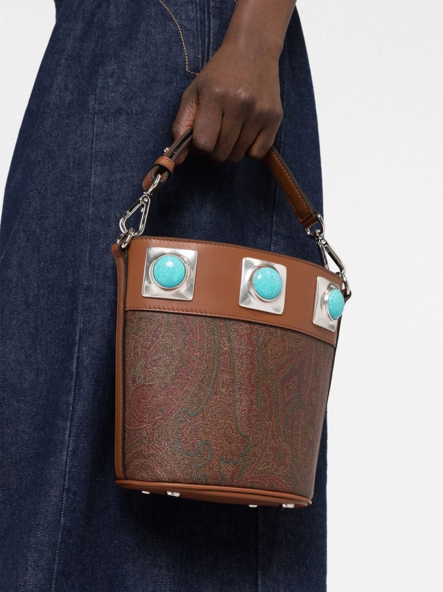 Crown Me paisley bucket bag