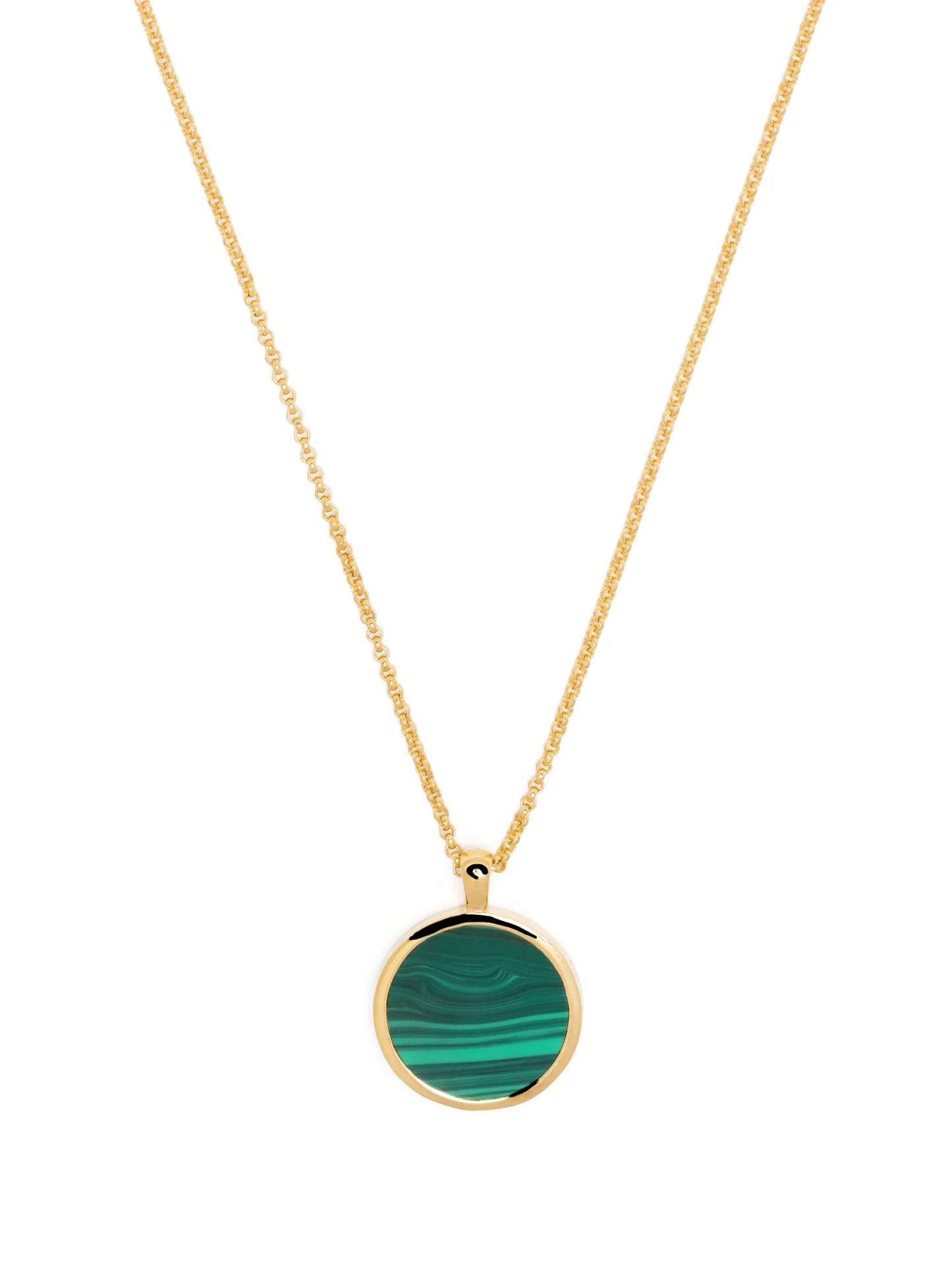 yellow gold malachite necklace