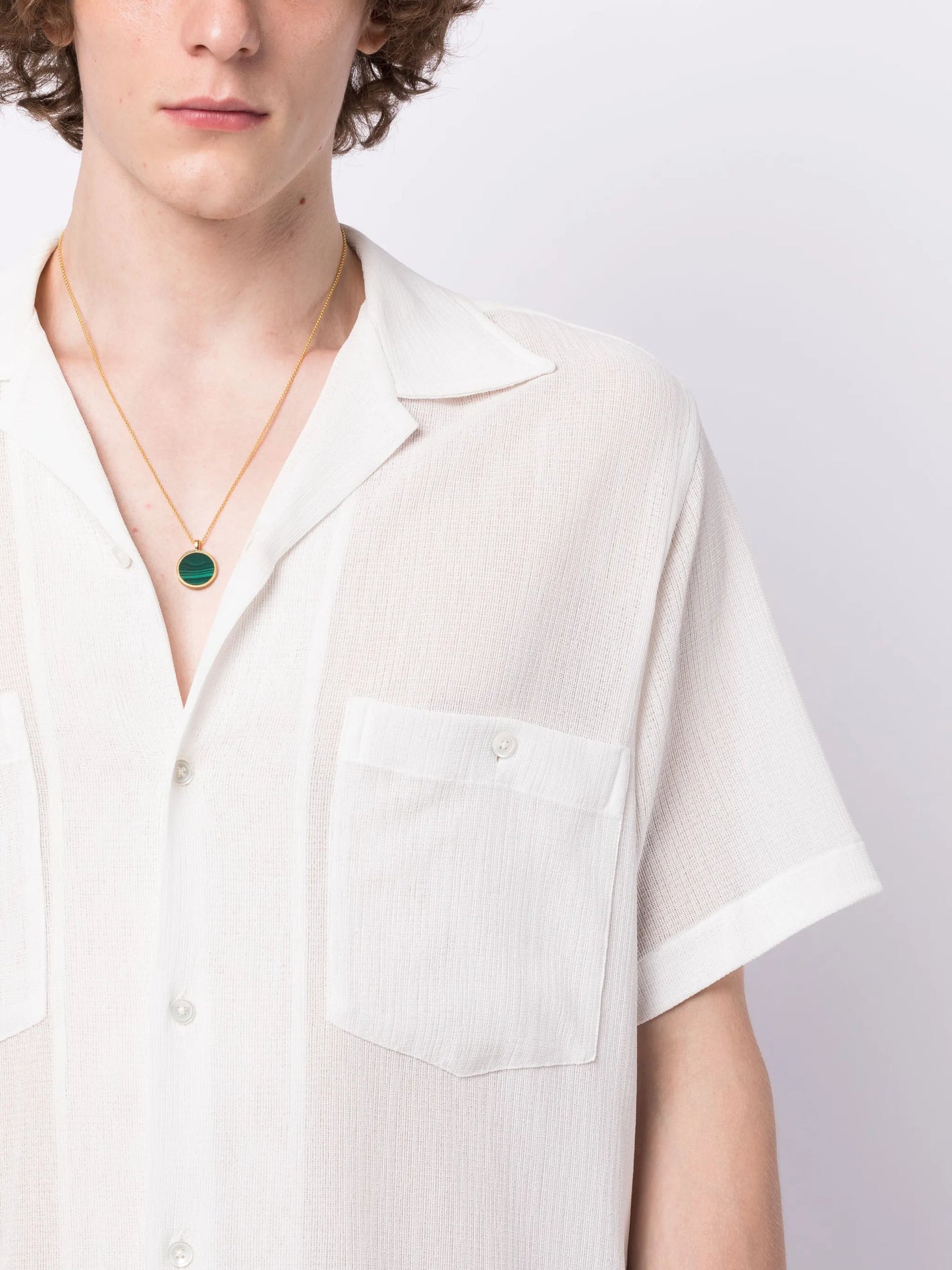 yellow gold malachite necklace