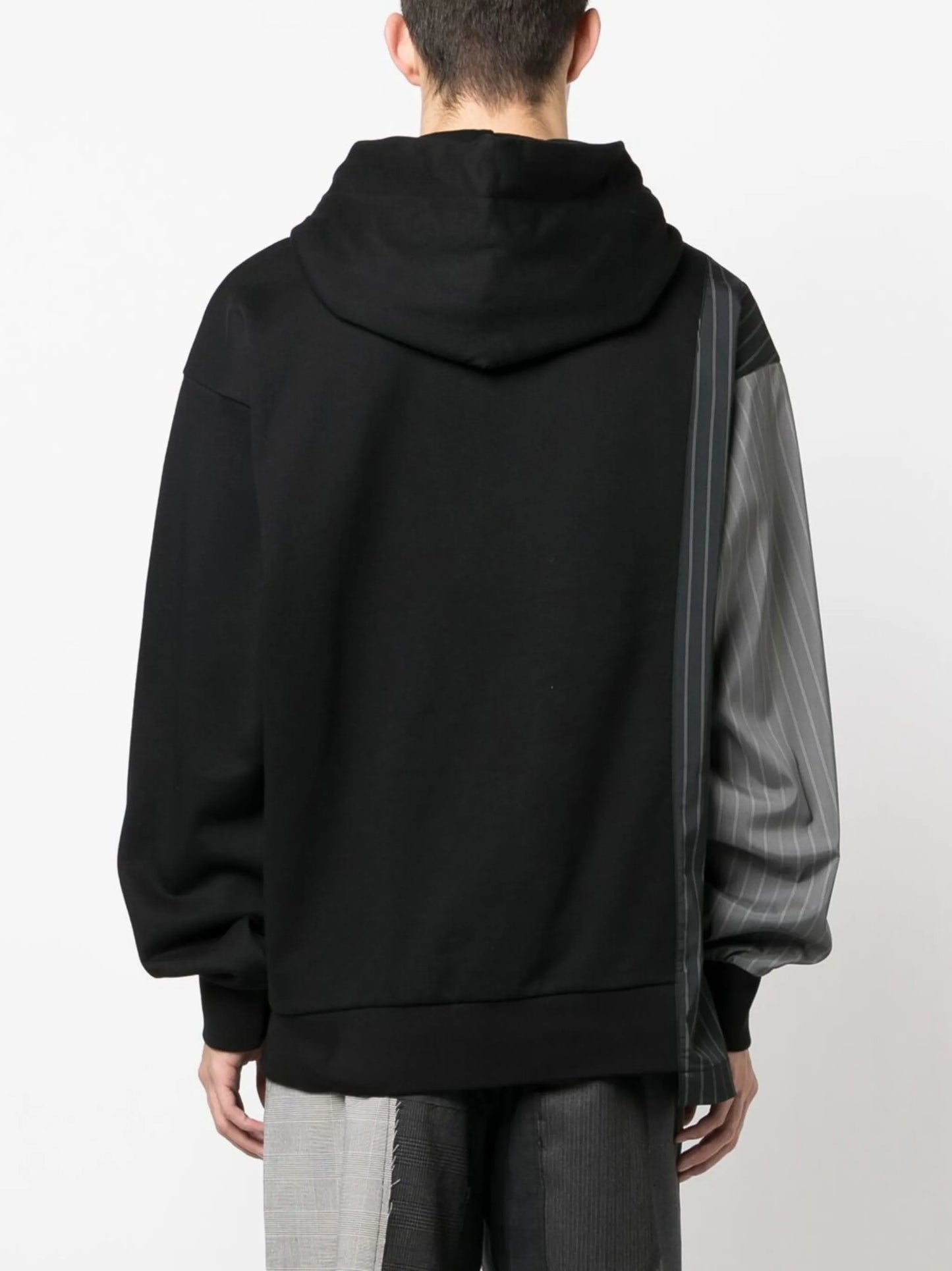 patchwork long-sleeve hoodie