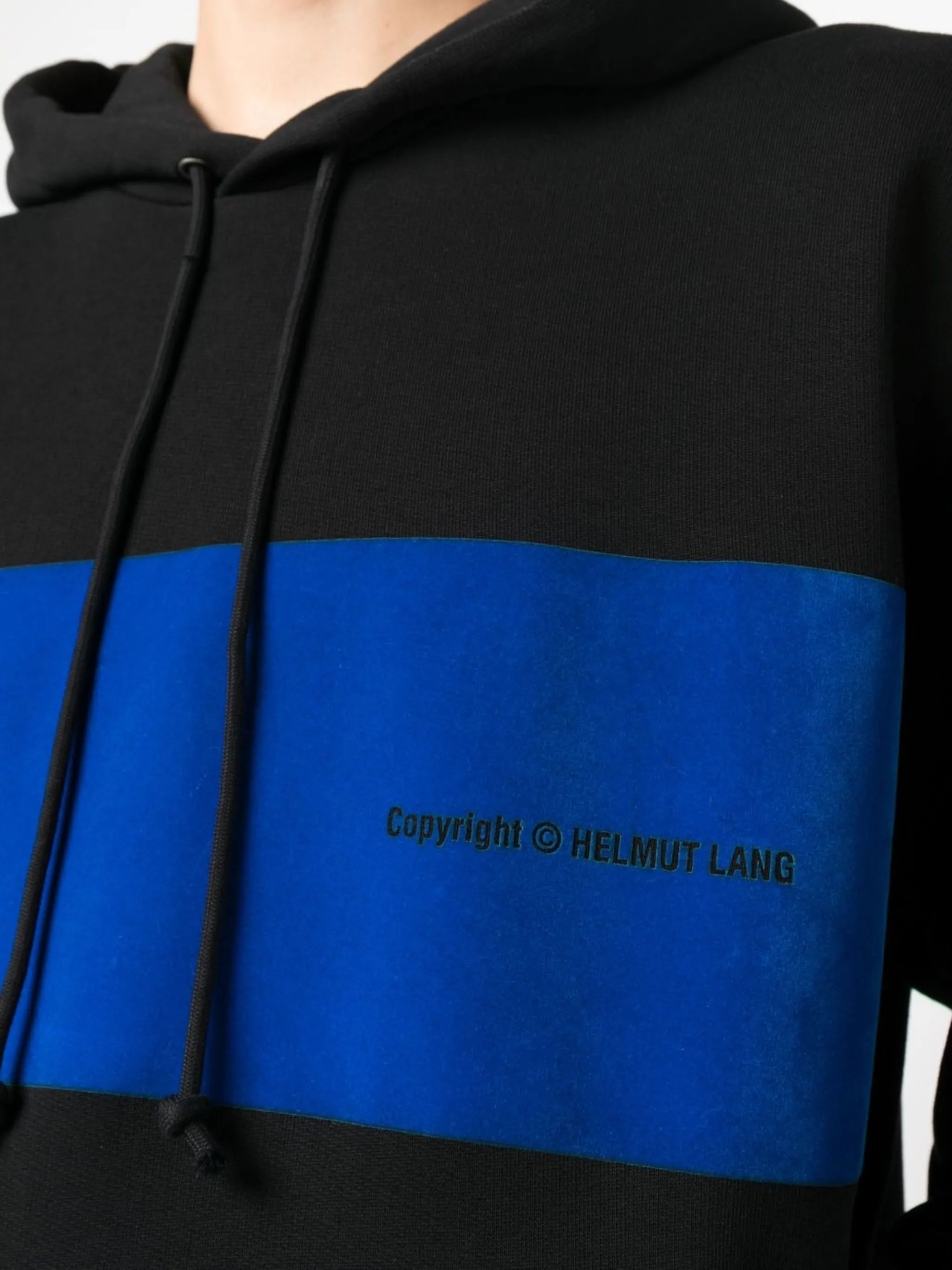 Black Flocked Logo Knit Hoodie