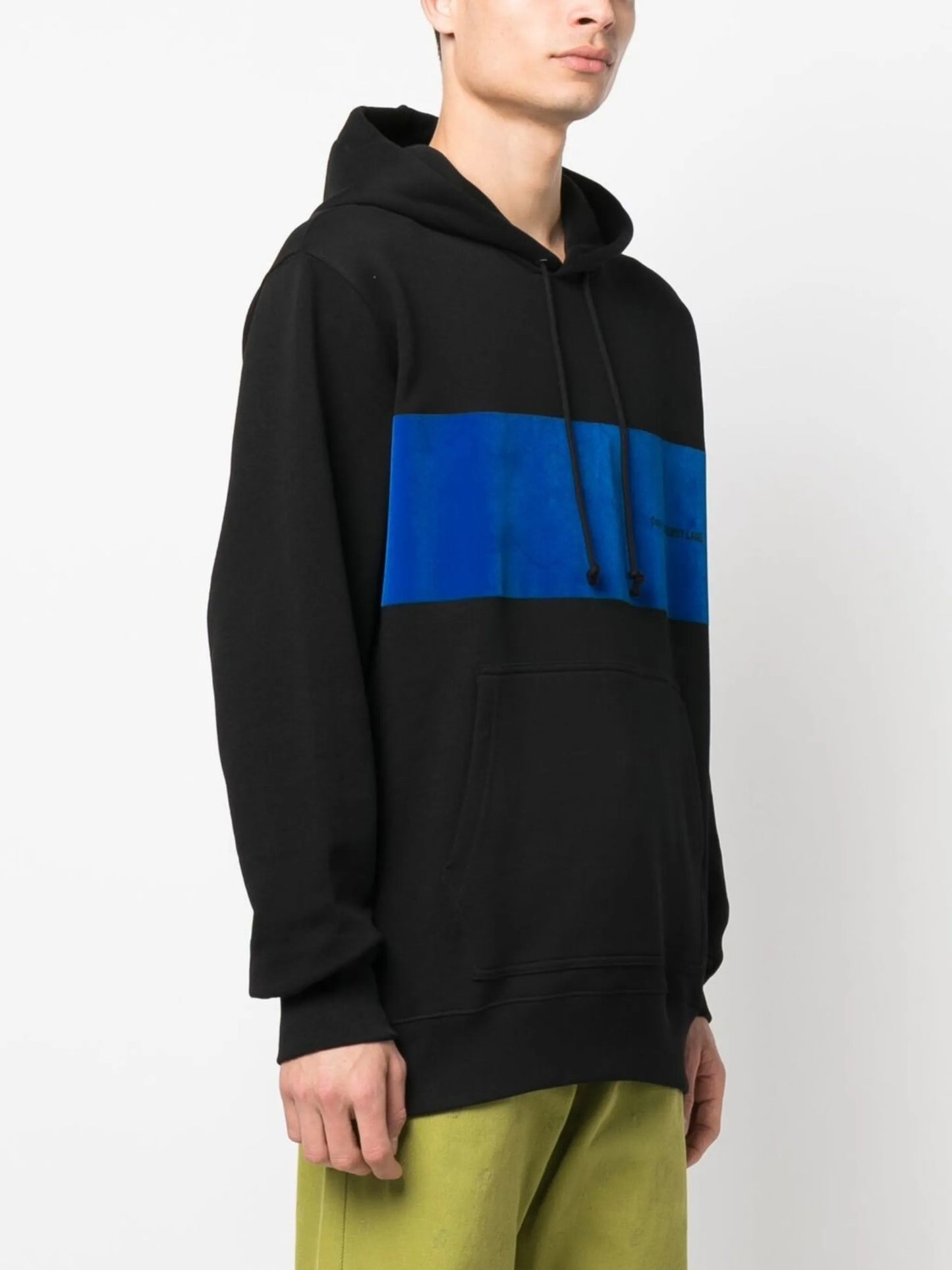 Black Flocked Logo Knit Hoodie