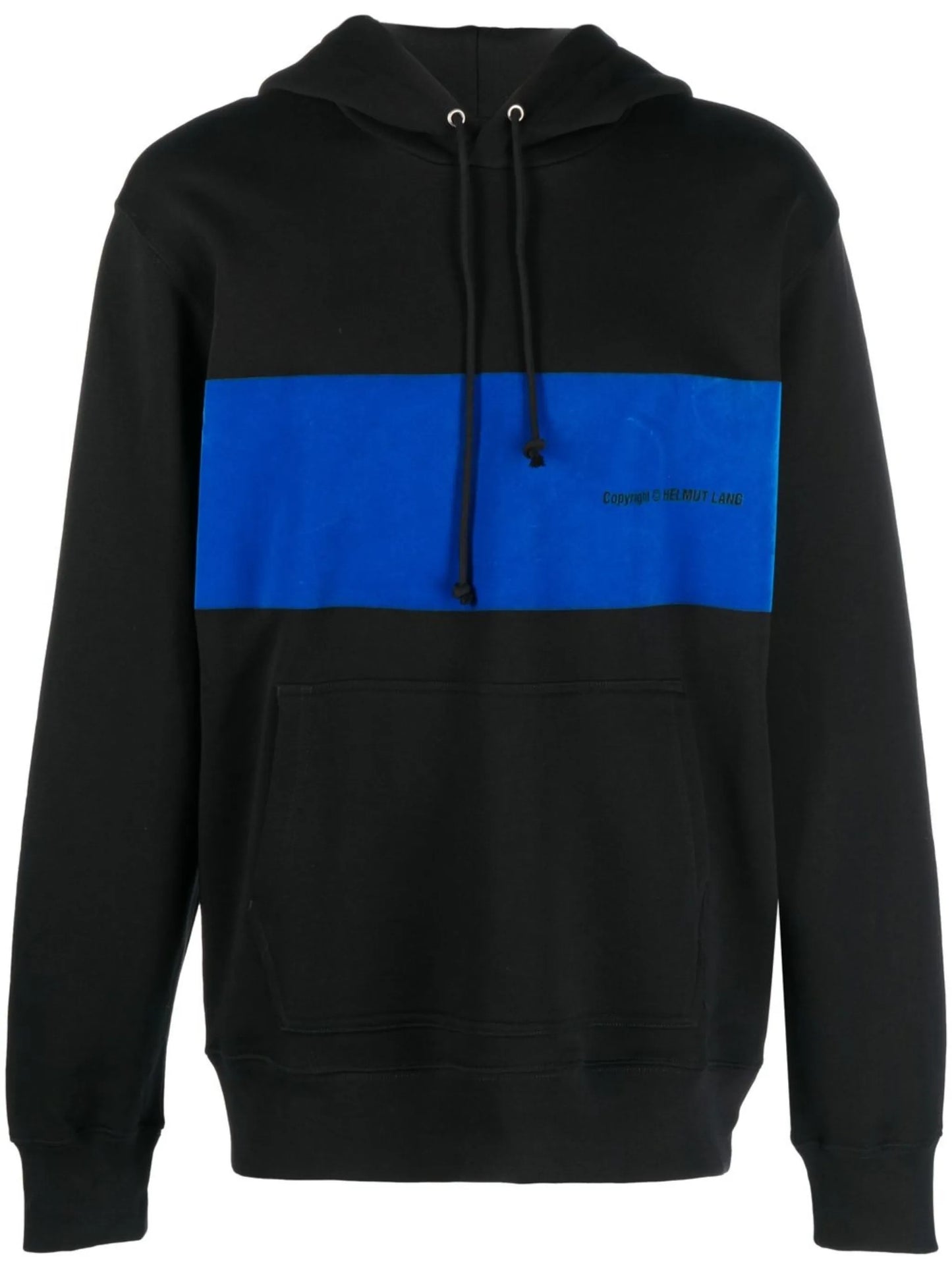 Black Flocked Logo Knit Hoodie