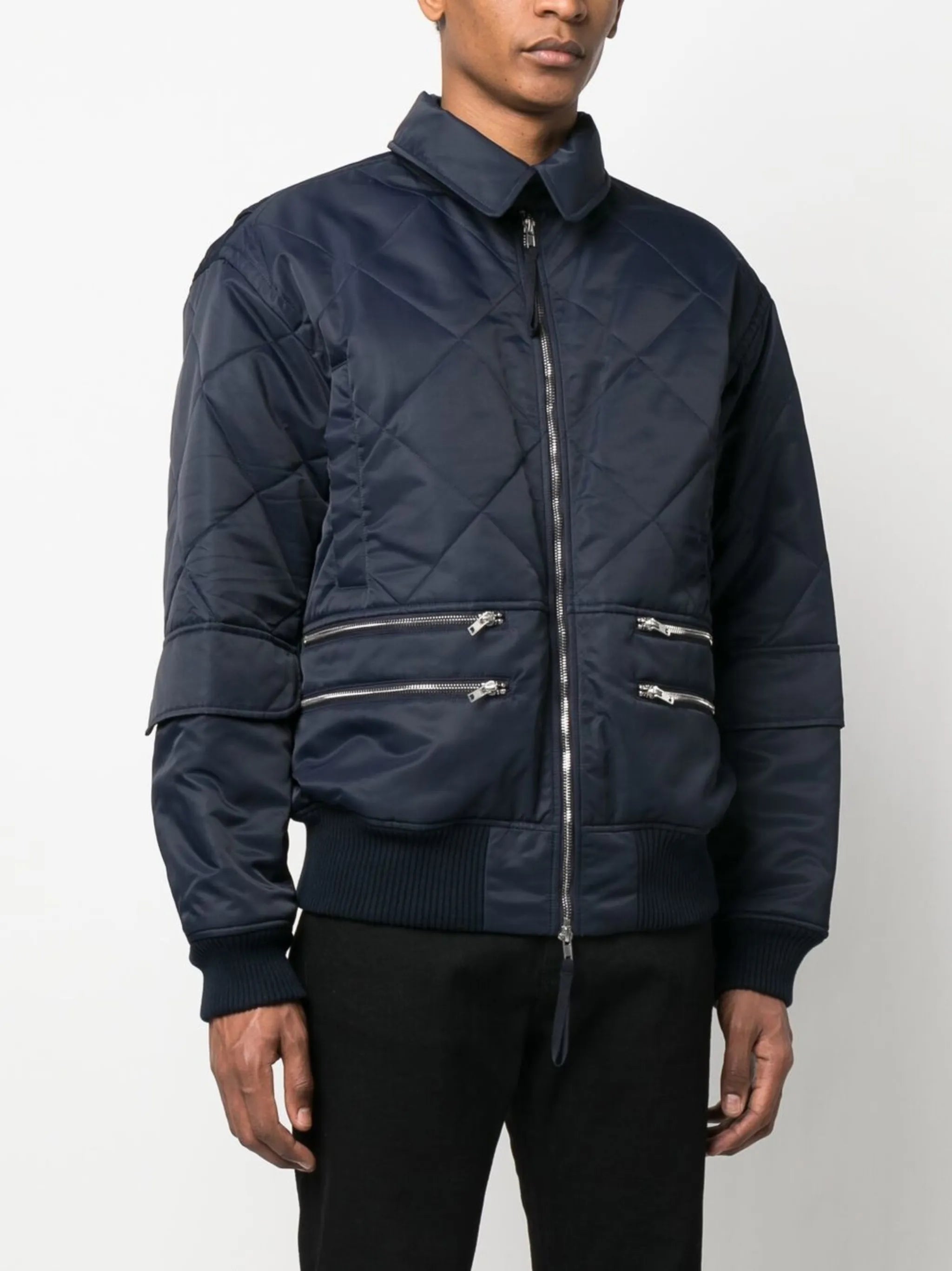 diamond-quilted jacket