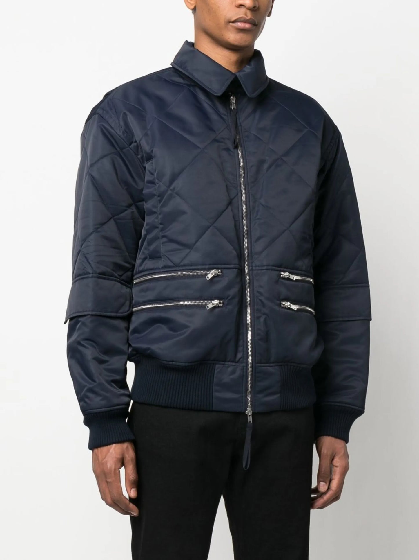 diamond-quilted jacket