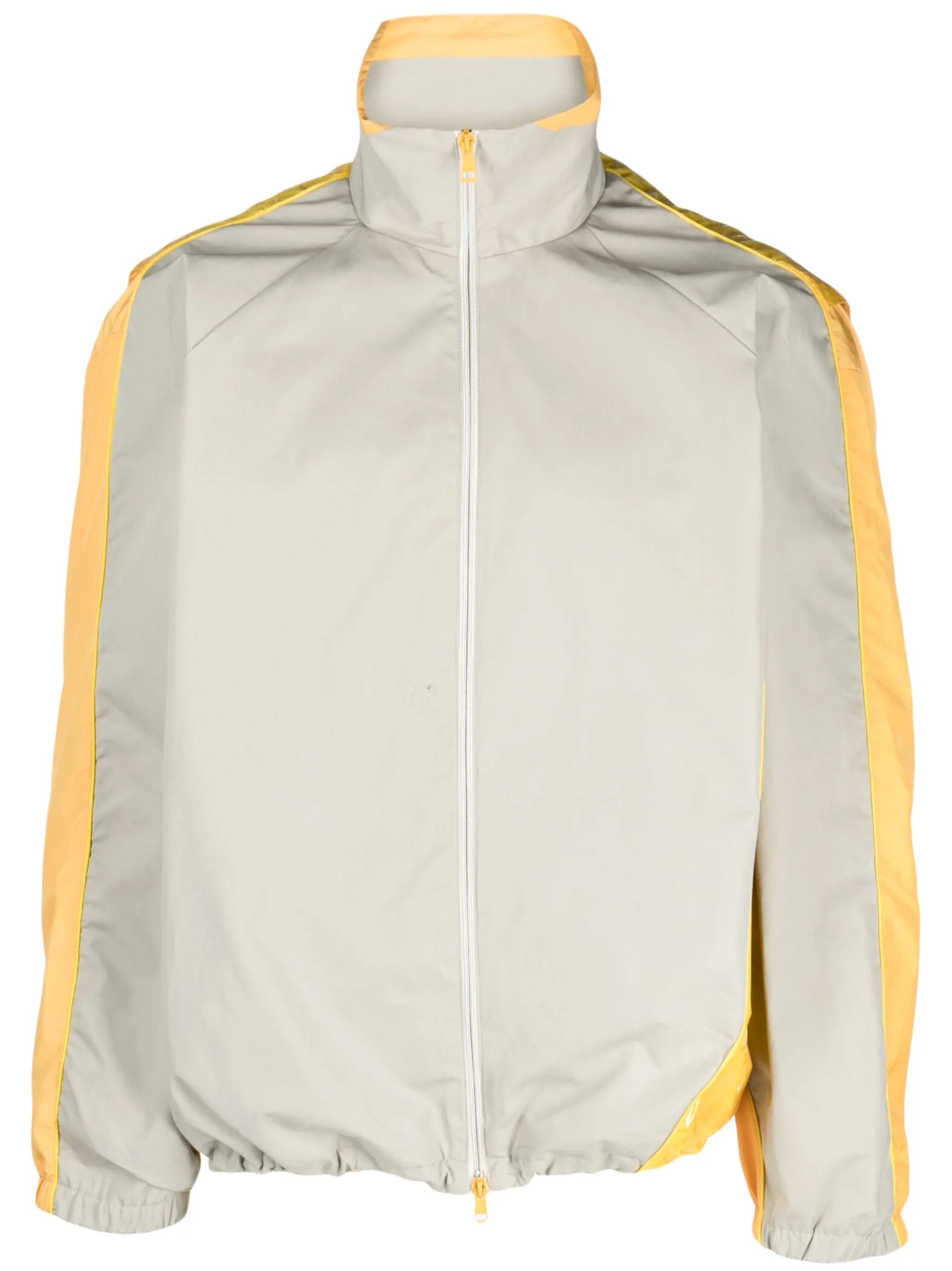 colour-block zip-fastening jacket