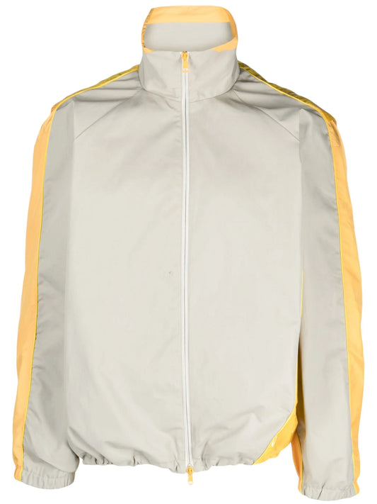 colour-block zip-fastening jacket