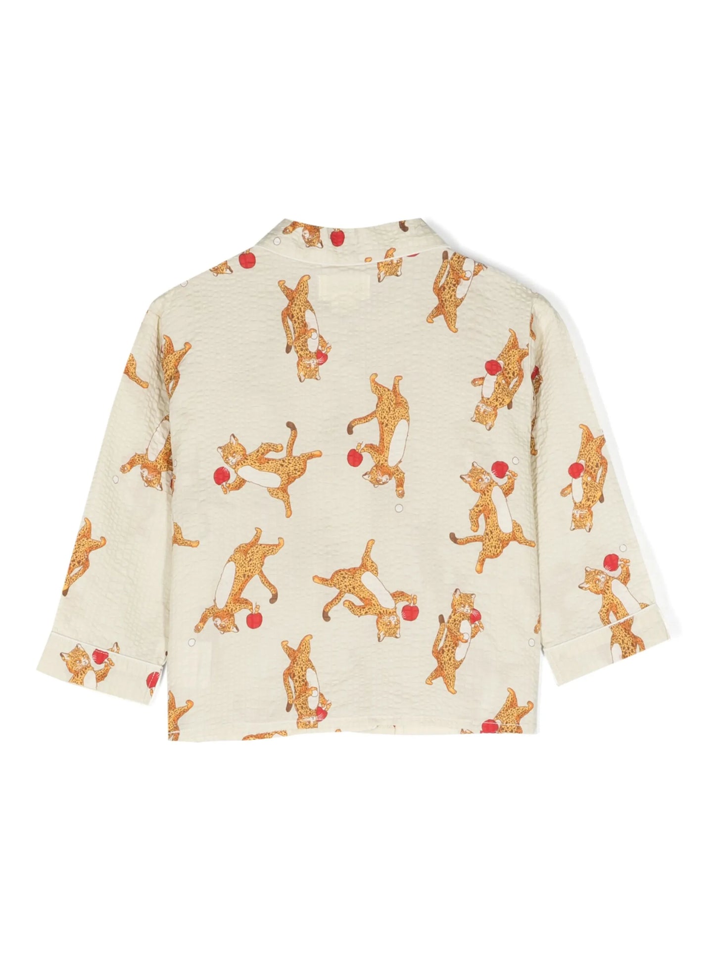 cat-print seersucker shirt