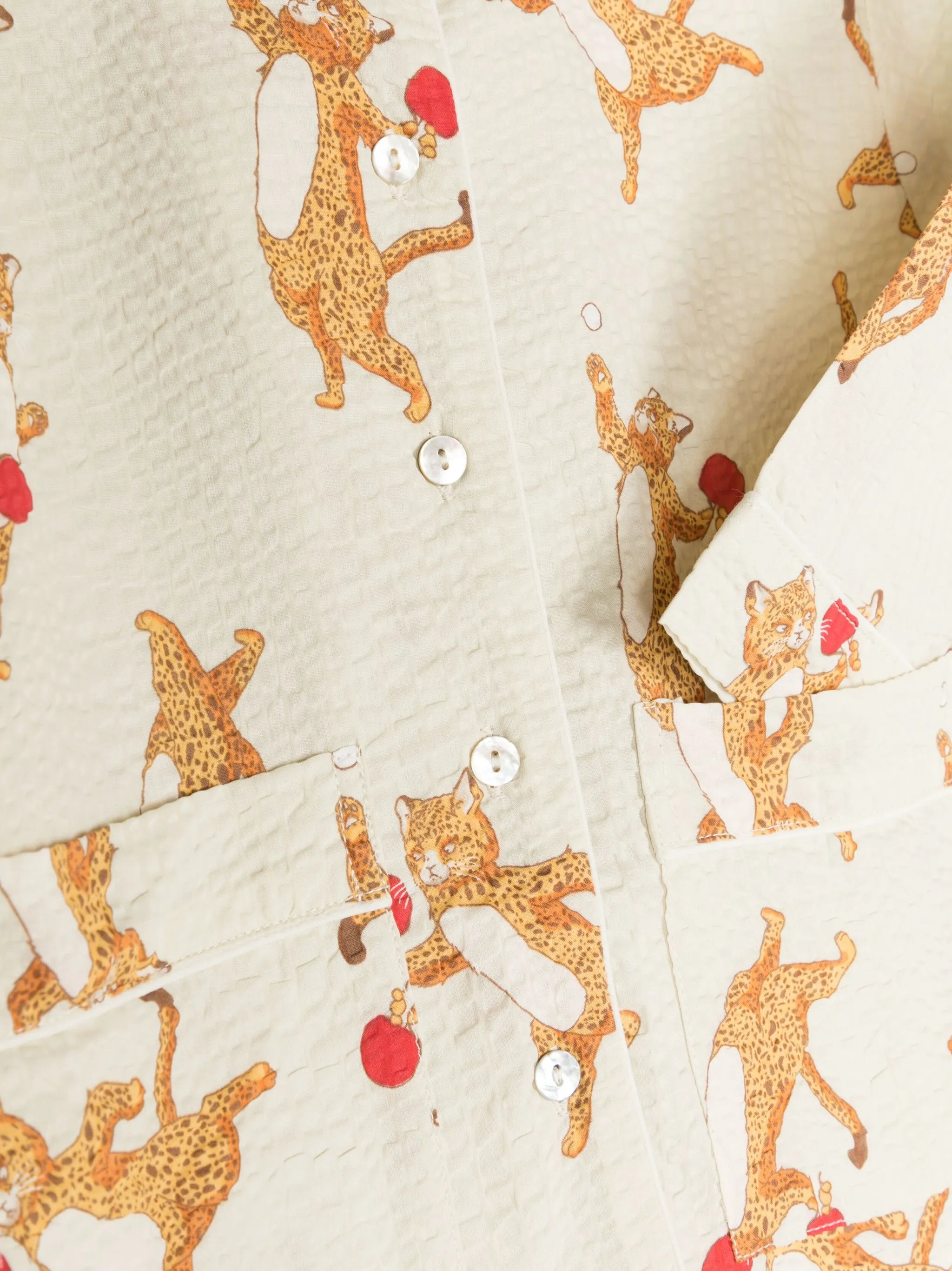 cat-print seersucker shirt