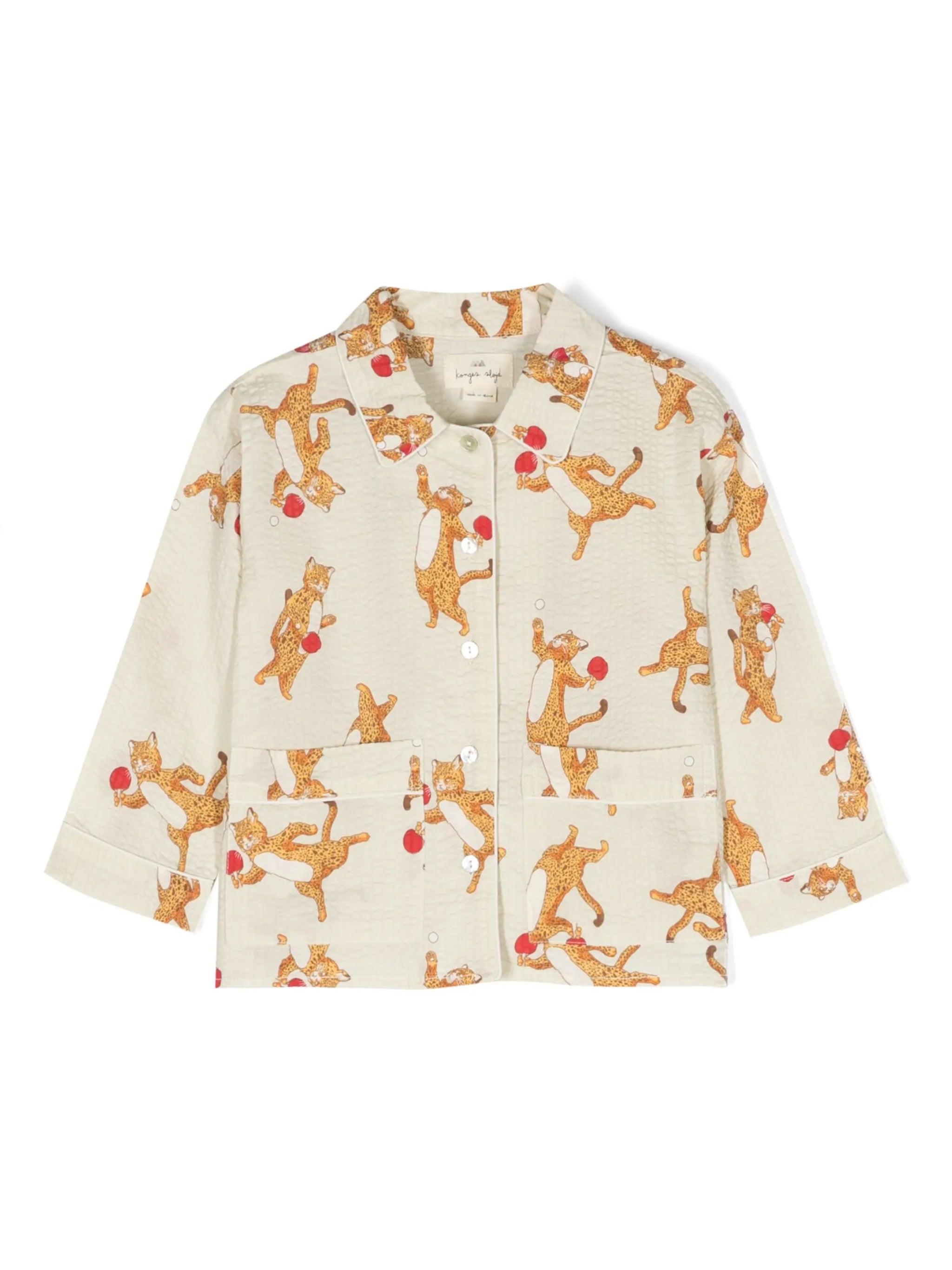 cat-print seersucker shirt