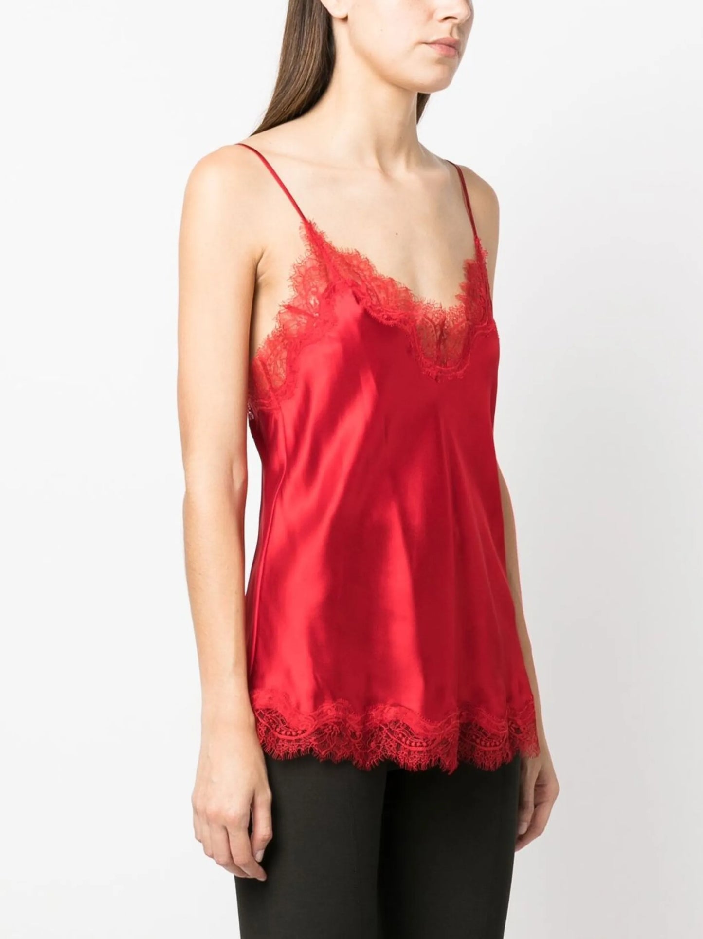 lace-trim silk camisole