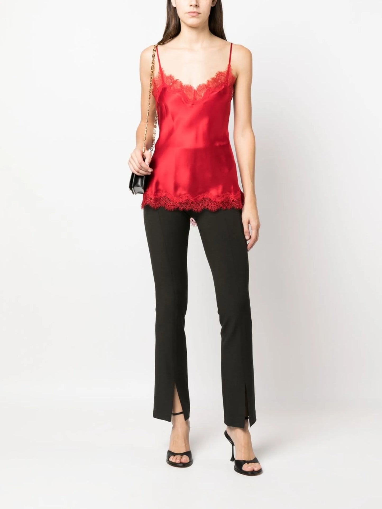 lace-trim silk camisole
