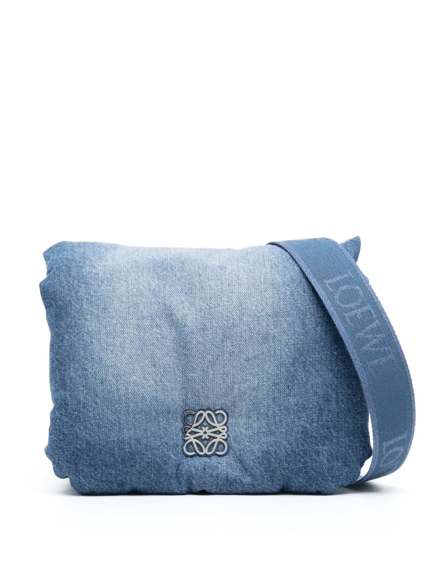 Goya puffer denim crossbody bag