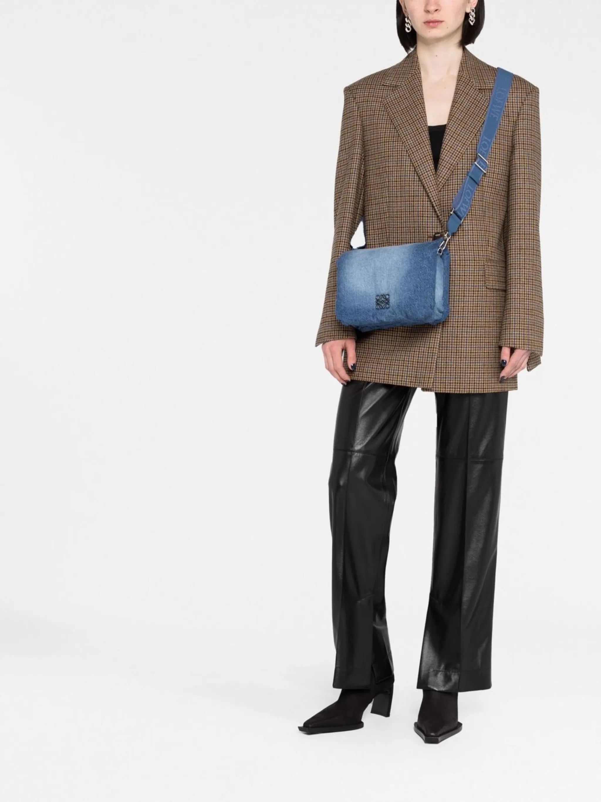 Goya puffer denim crossbody bag