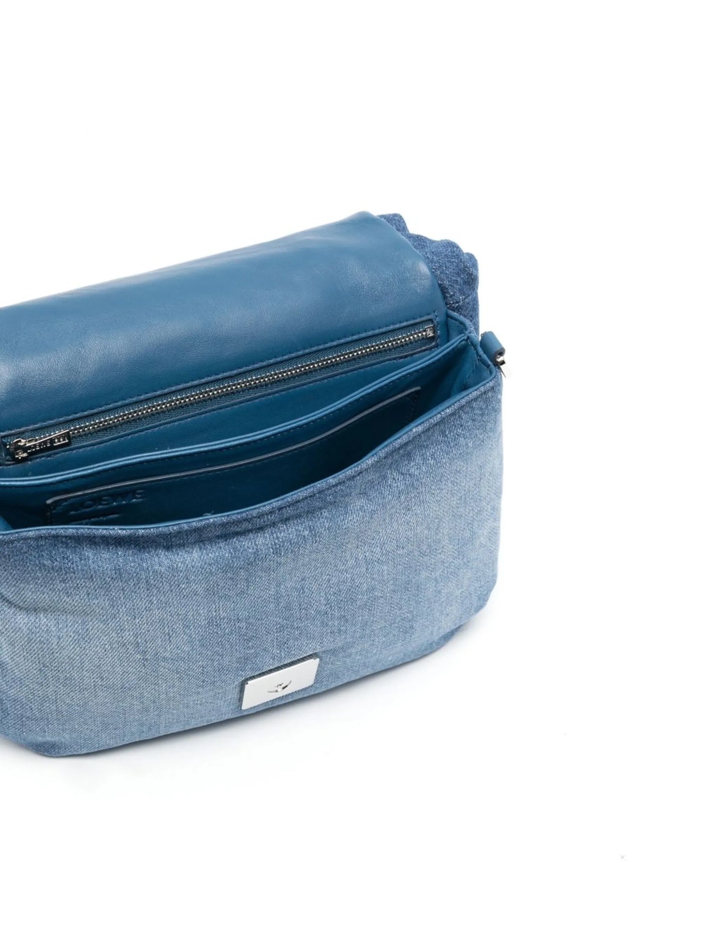 Goya puffer denim crossbody bag