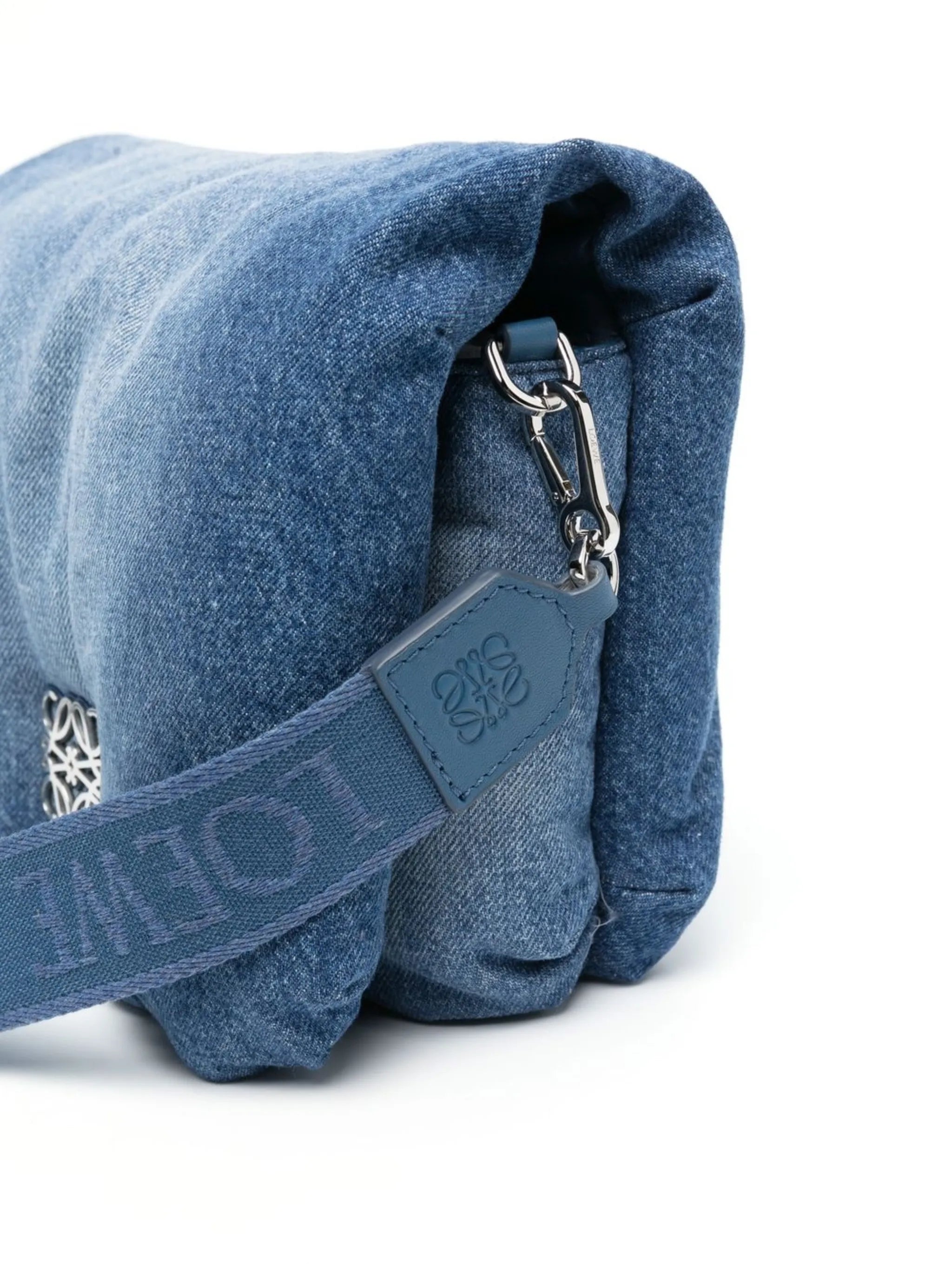 Goya puffer denim crossbody bag