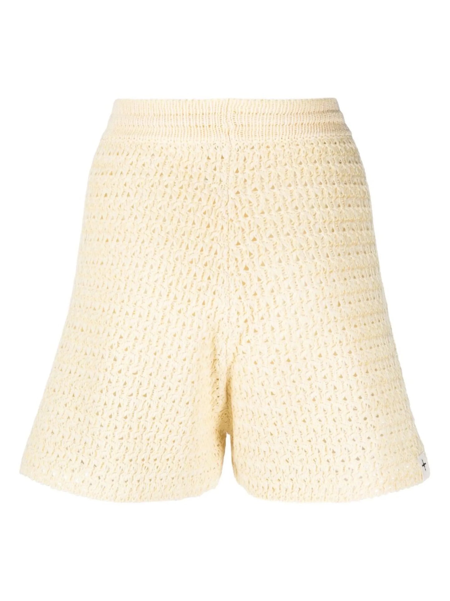 open knit drawstring shorts
