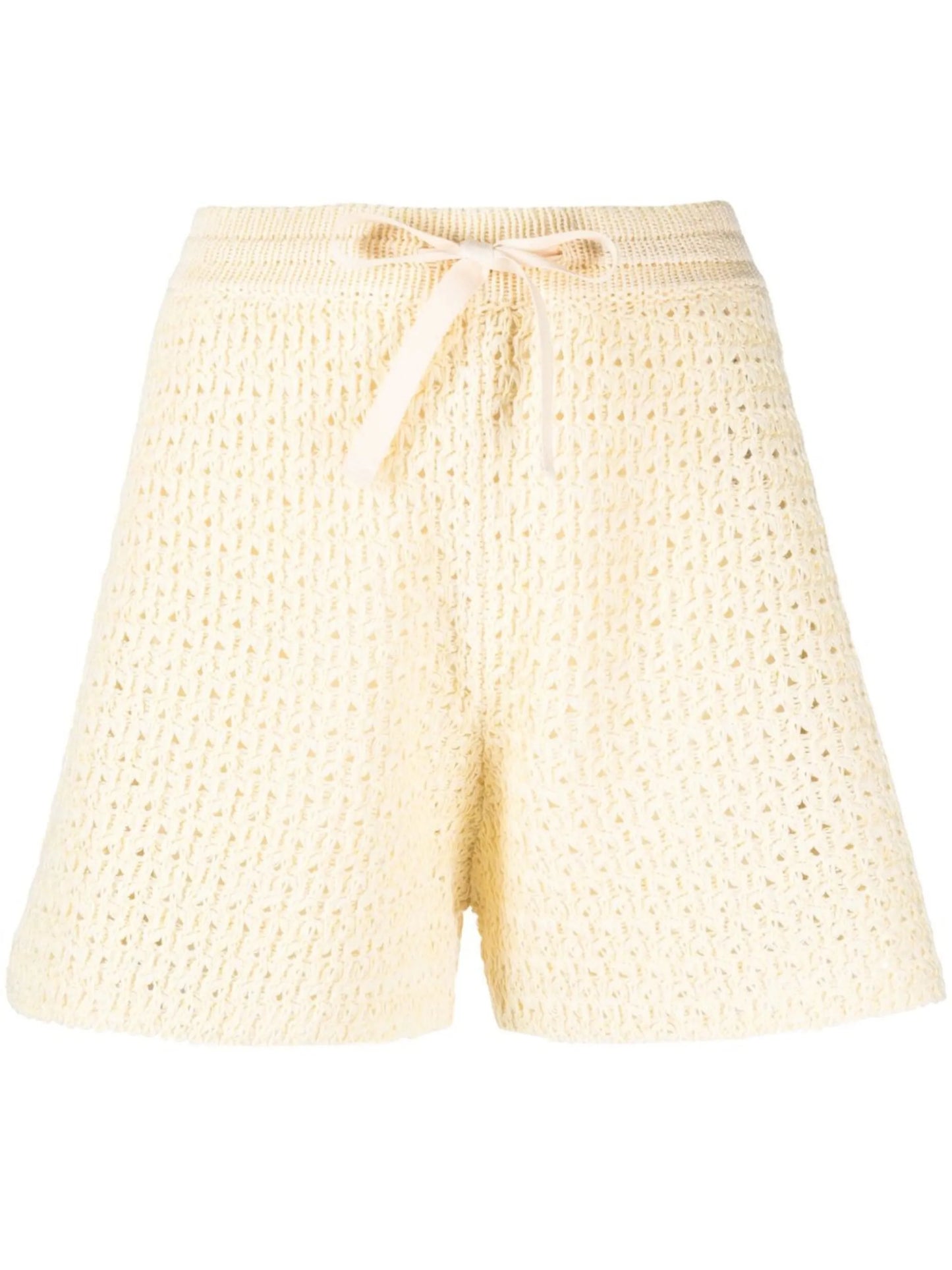 open knit drawstring shorts
