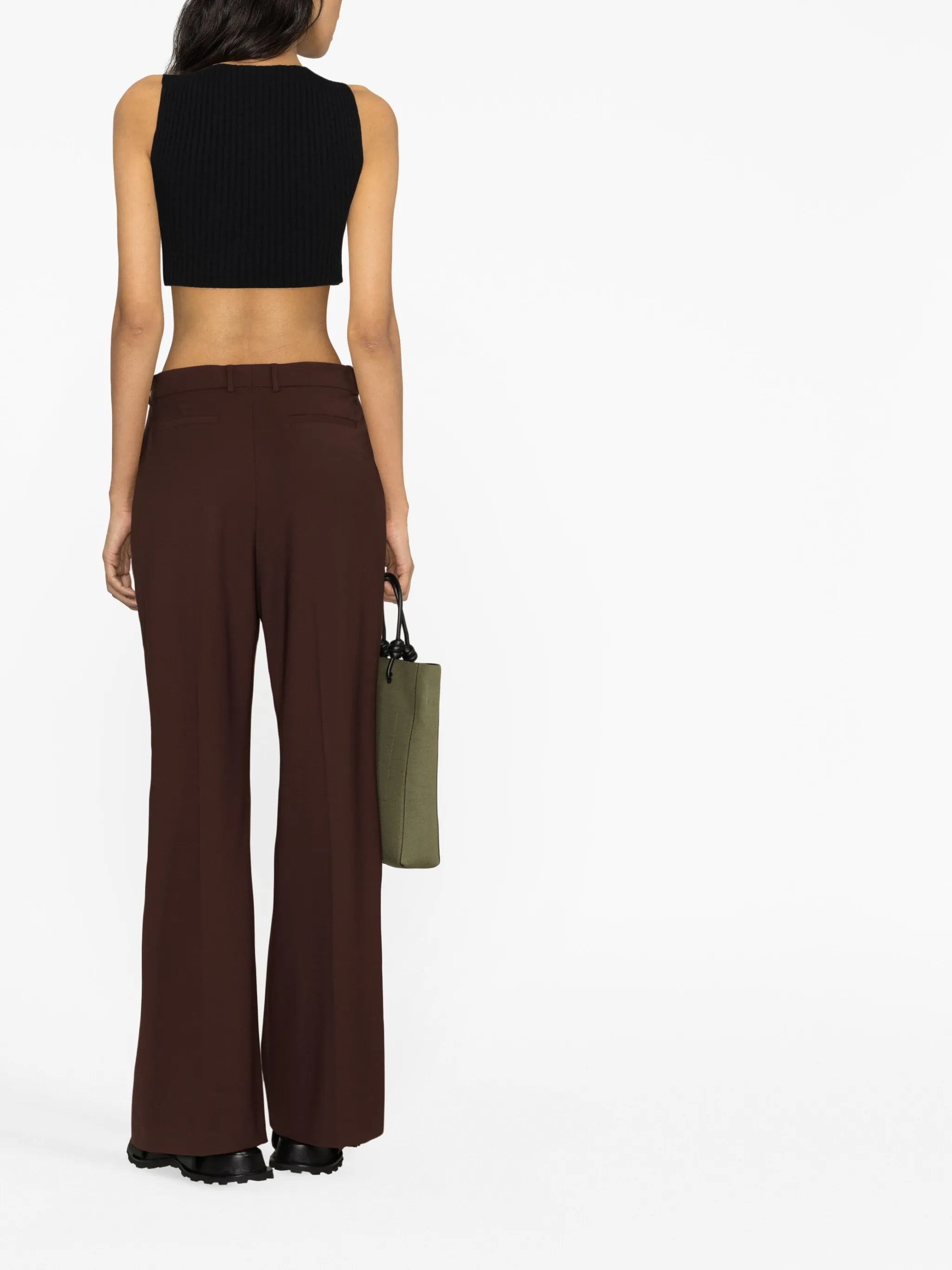 zip-up ribbed crop top