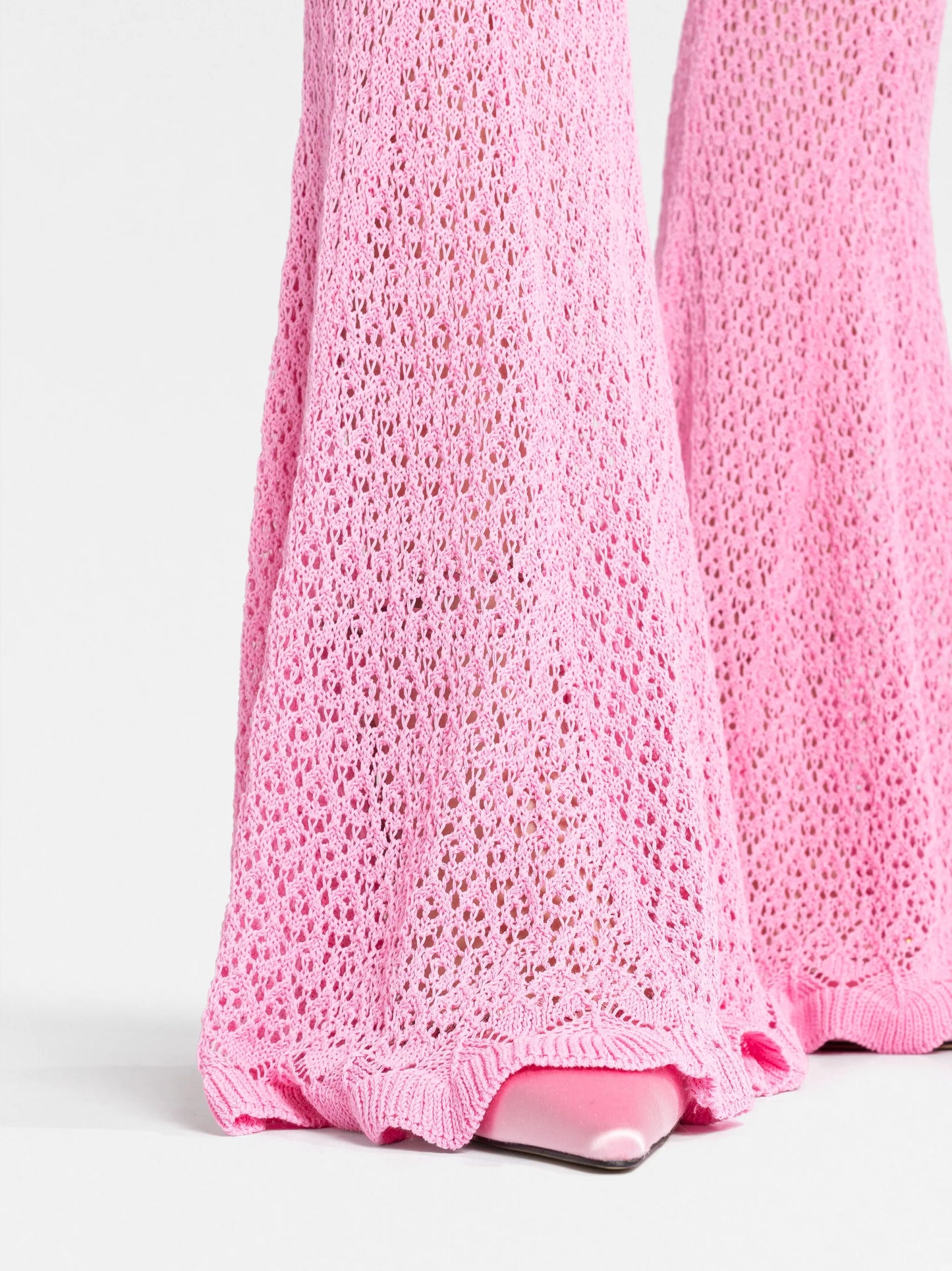 knitted flared trousers