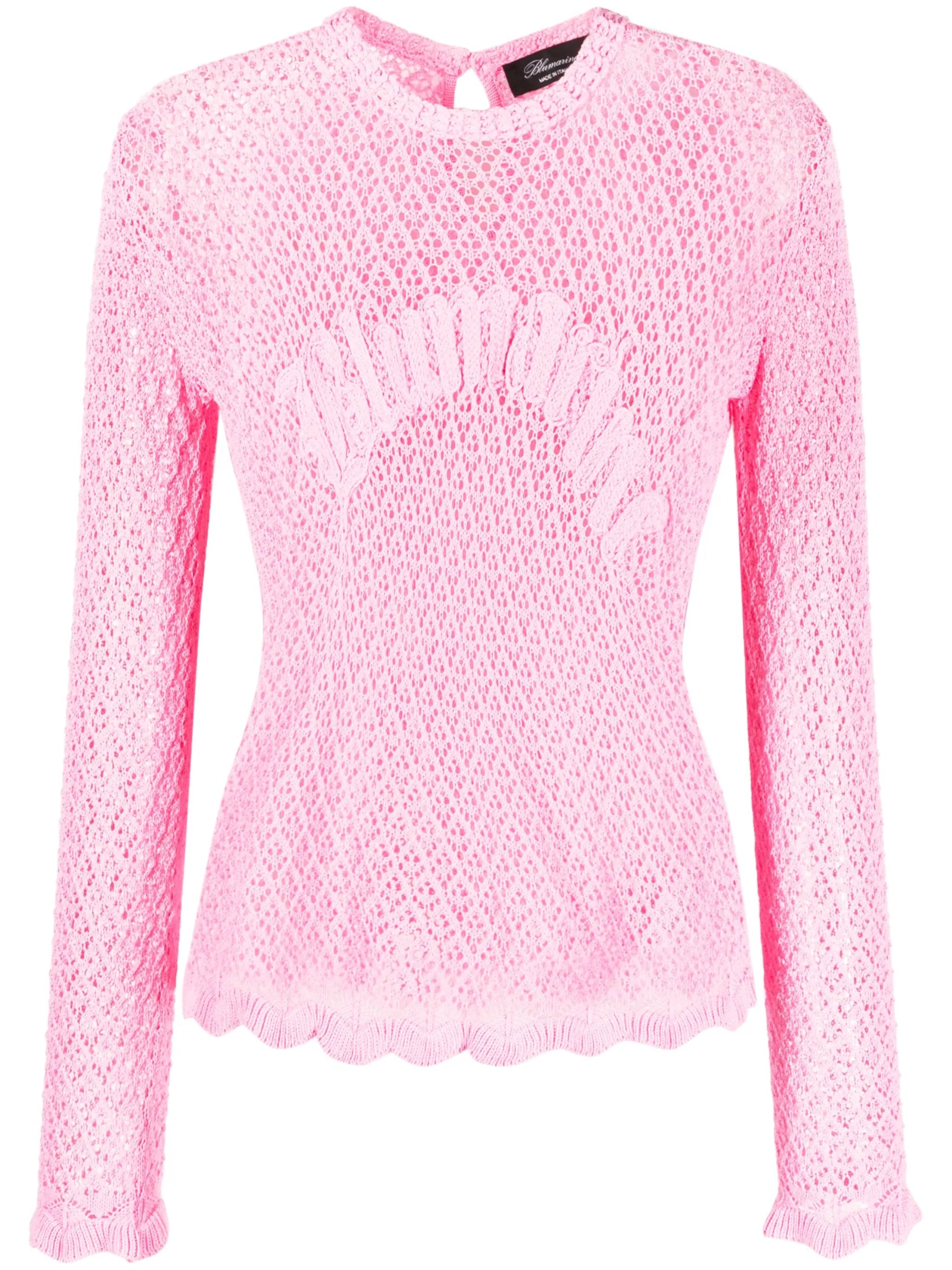 logo-detail open-knit top