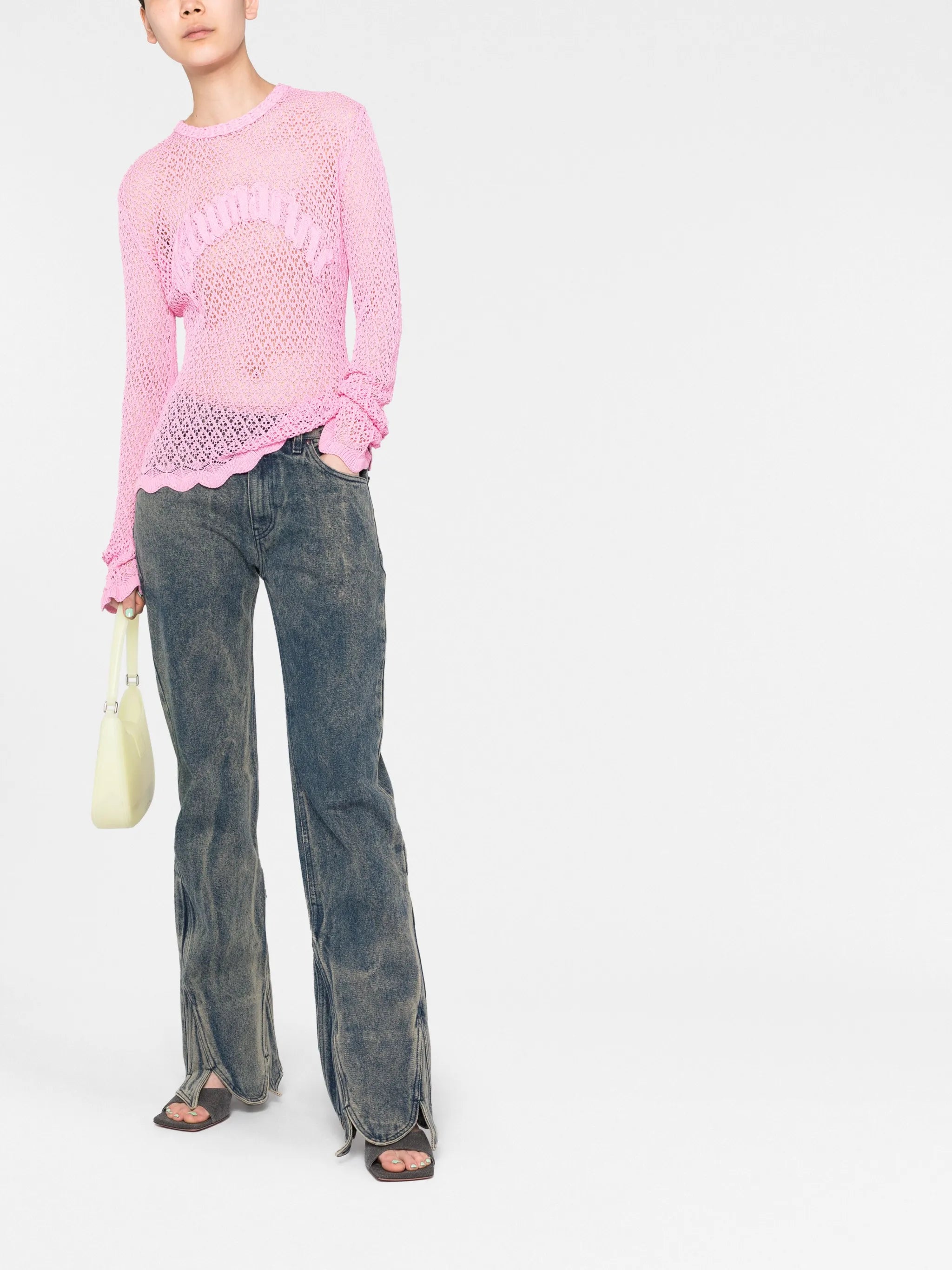 logo-detail open-knit top
