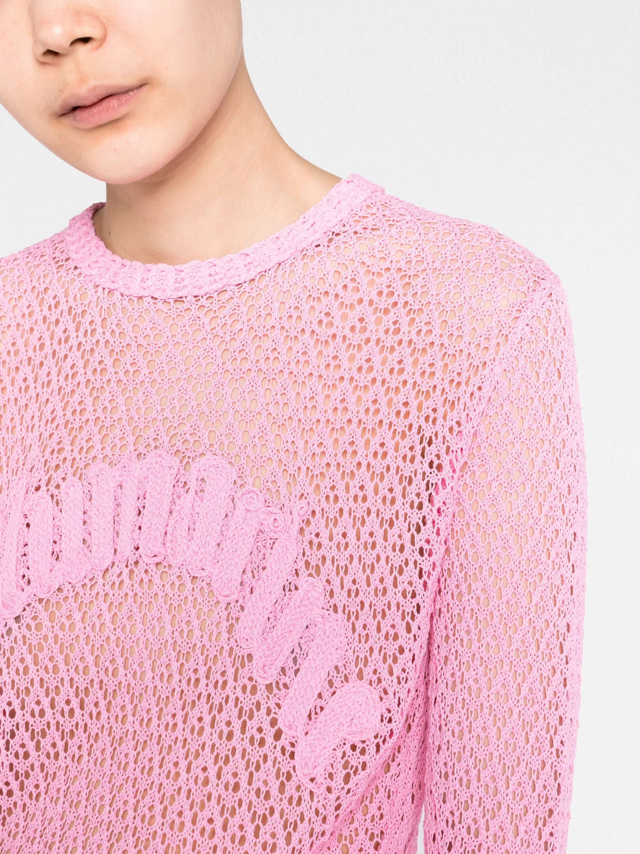 logo-detail open-knit top