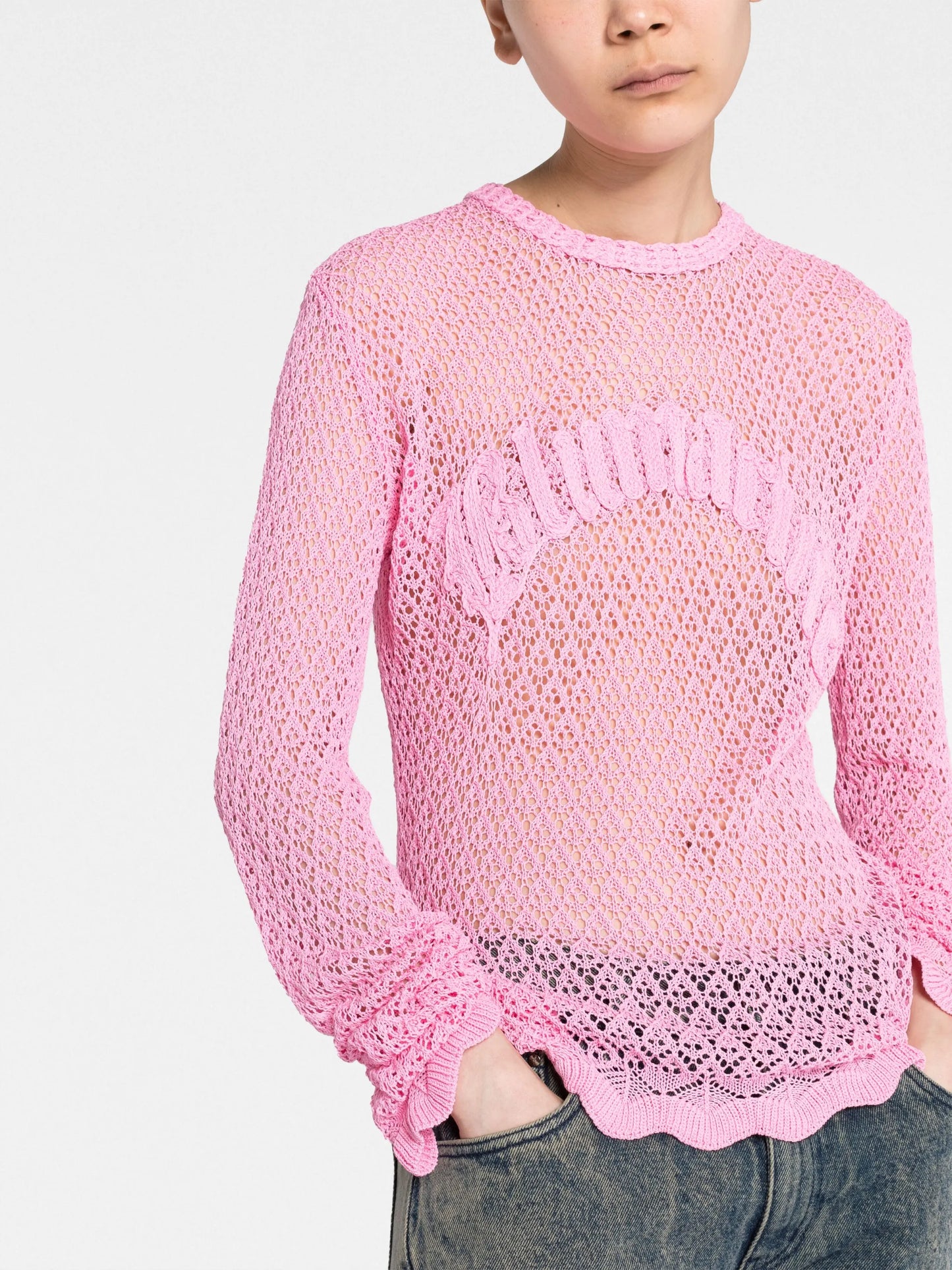 logo-detail open-knit top
