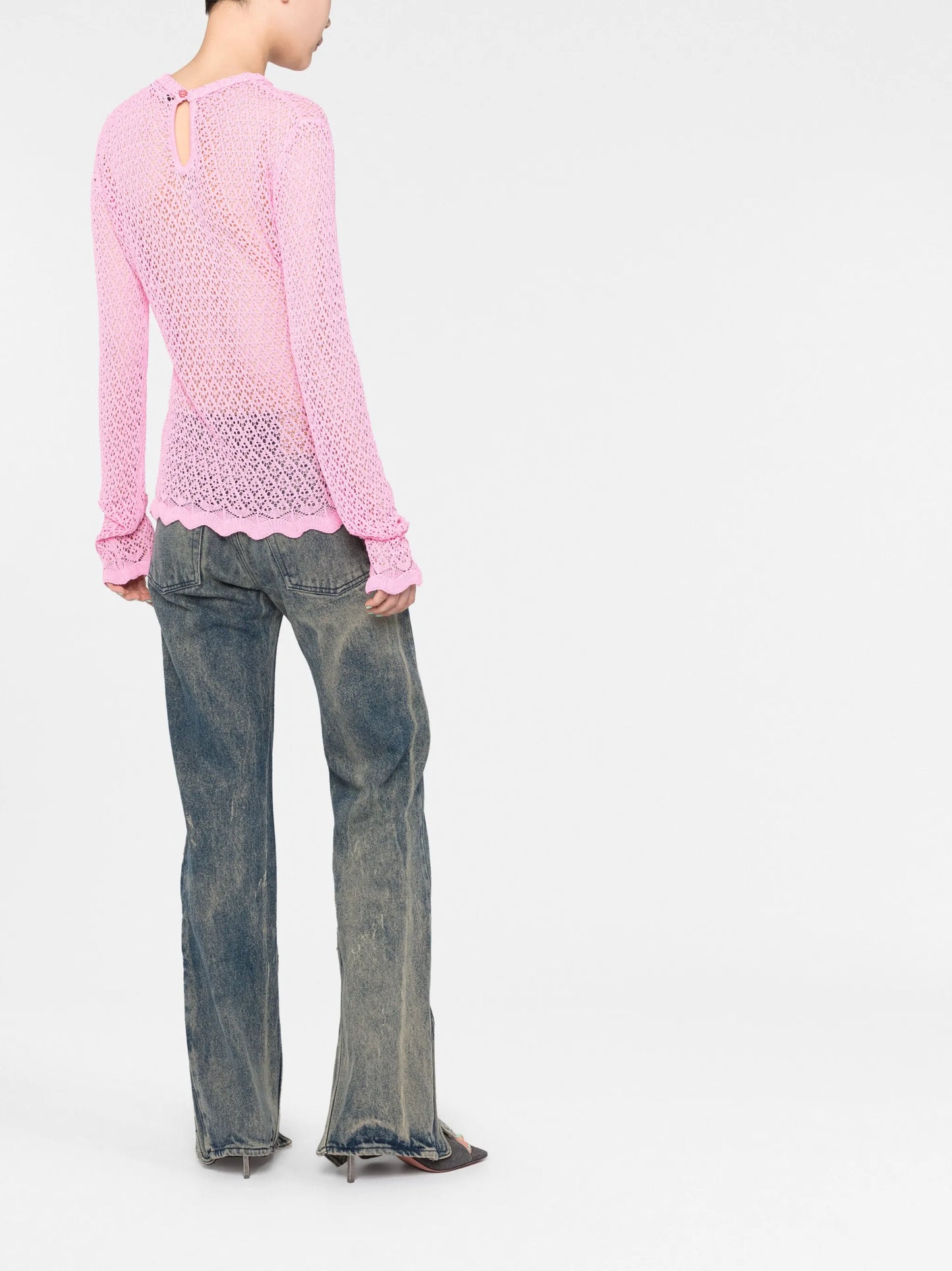 logo-detail open-knit top