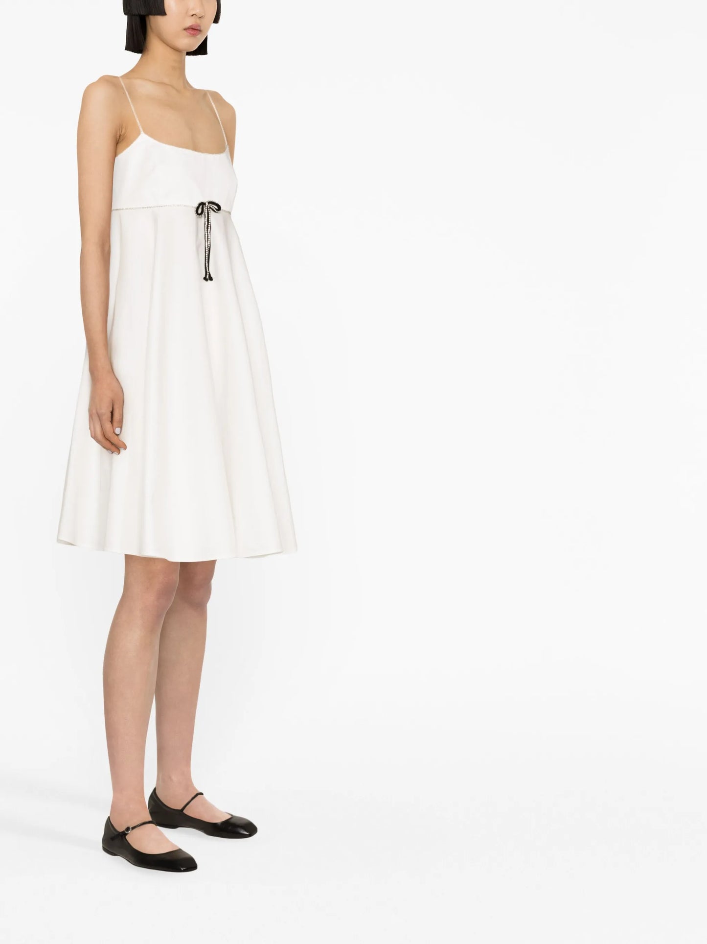 bow-detail flared minidress